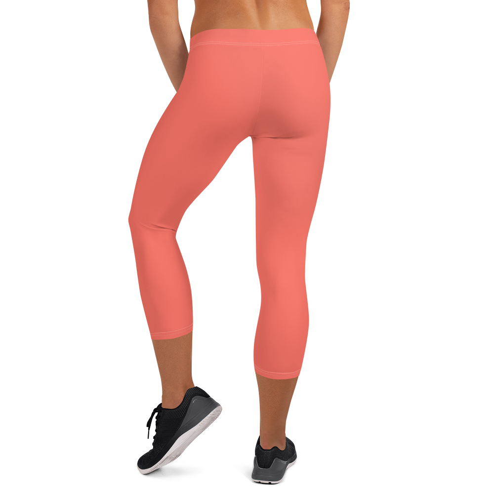 Capri Leggings - Coral Red