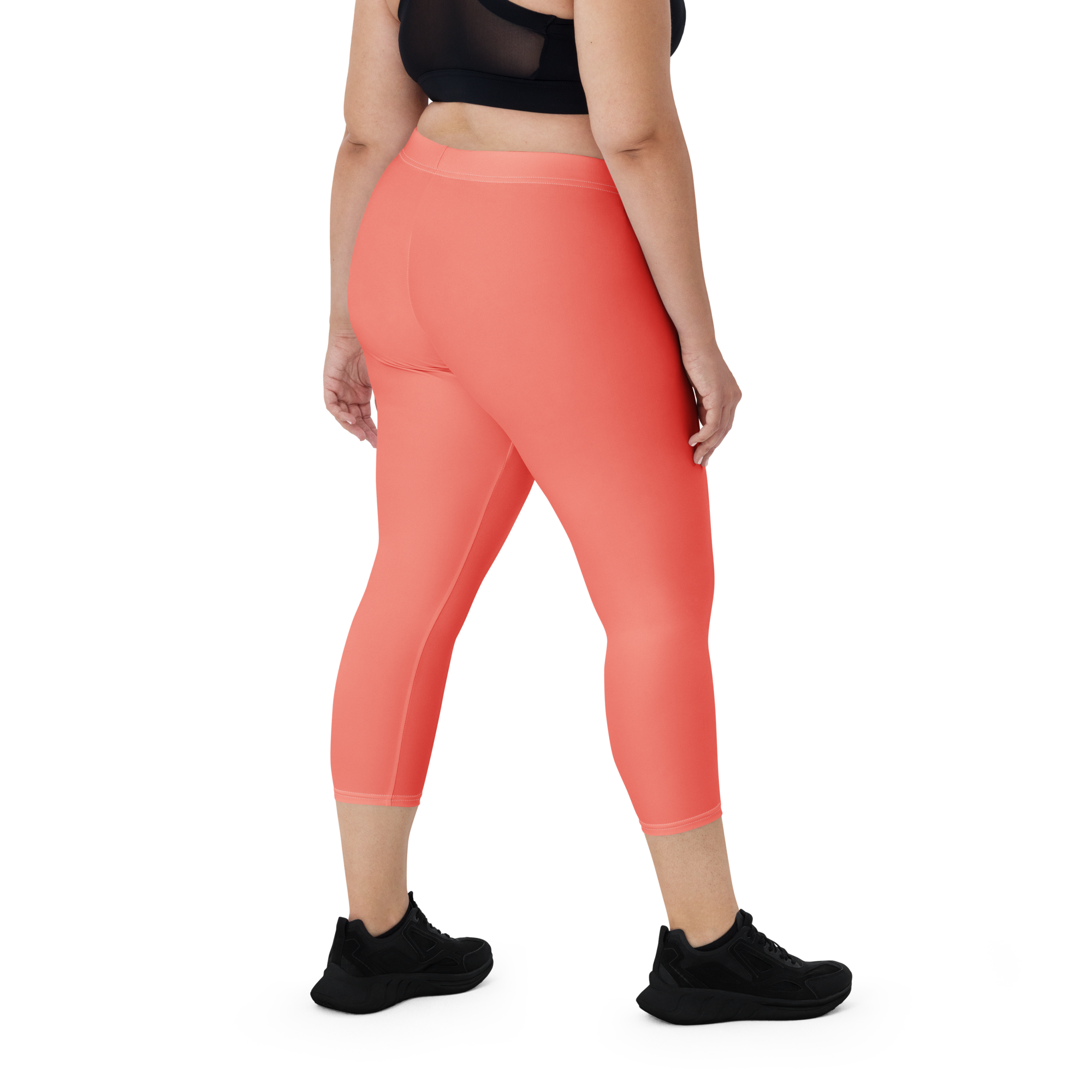 Capri Leggings - Coral Red