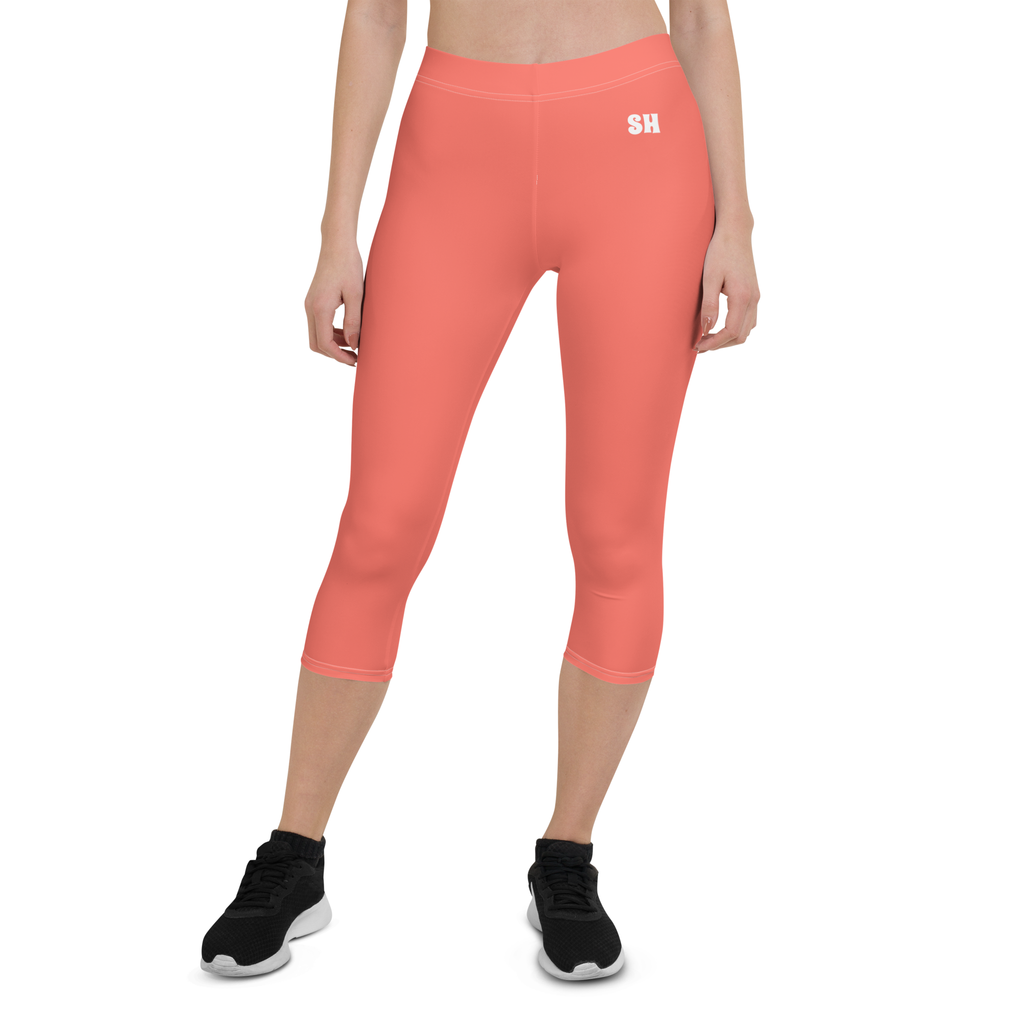 Capri Leggings - Coral Red