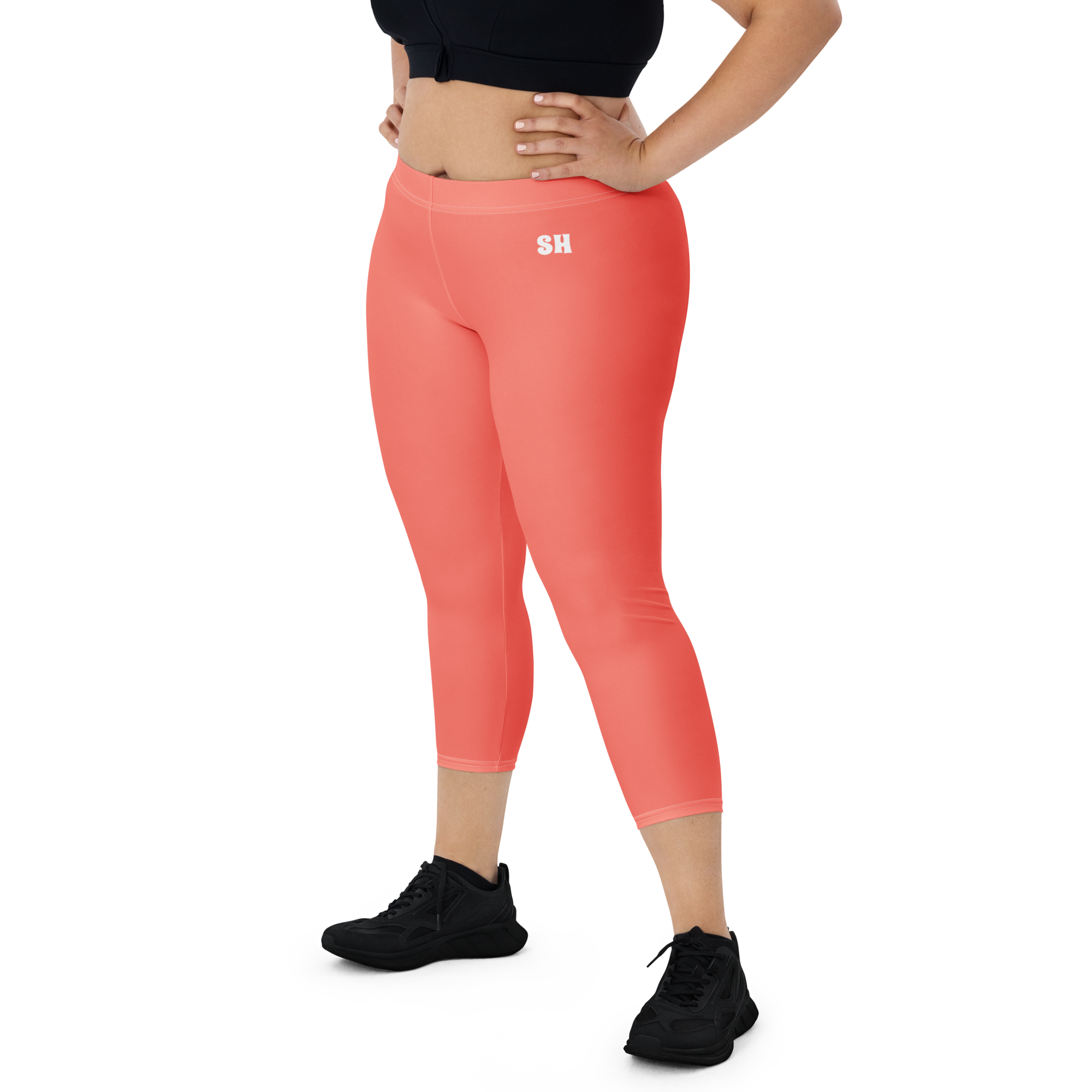 Capri Leggings - Coral Red