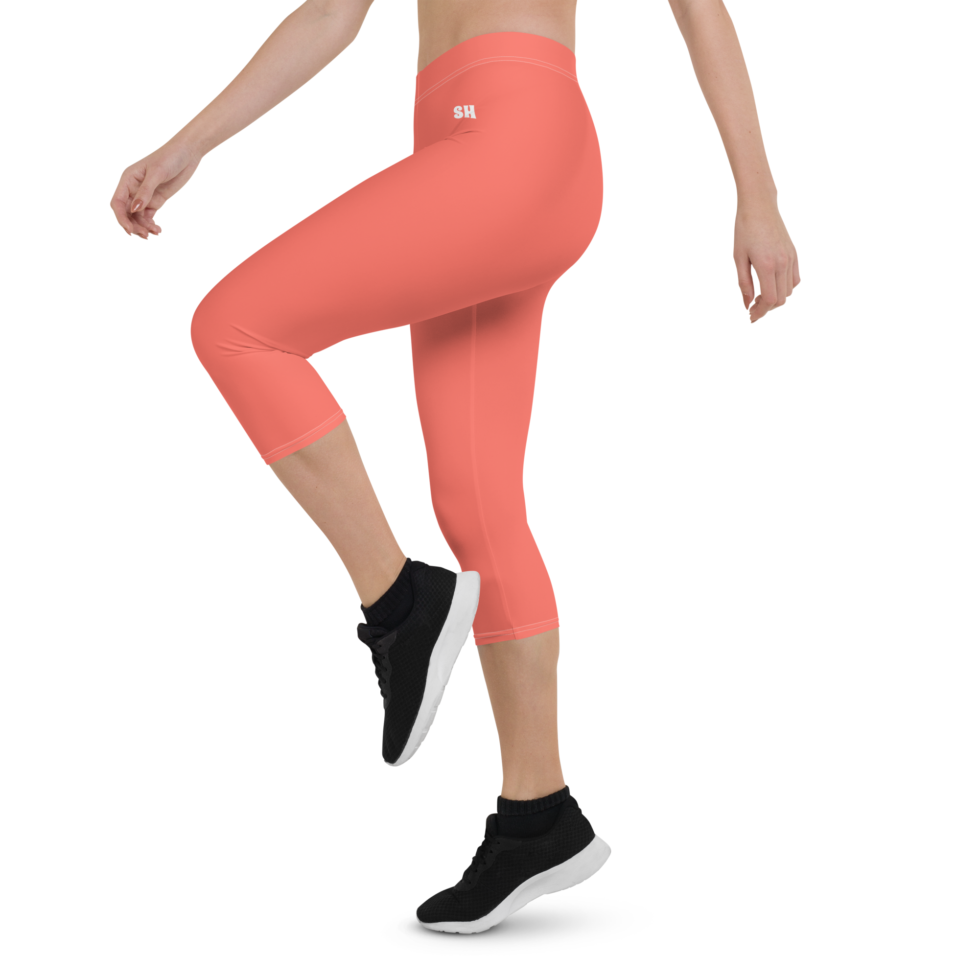Capri Leggings - Coral Red