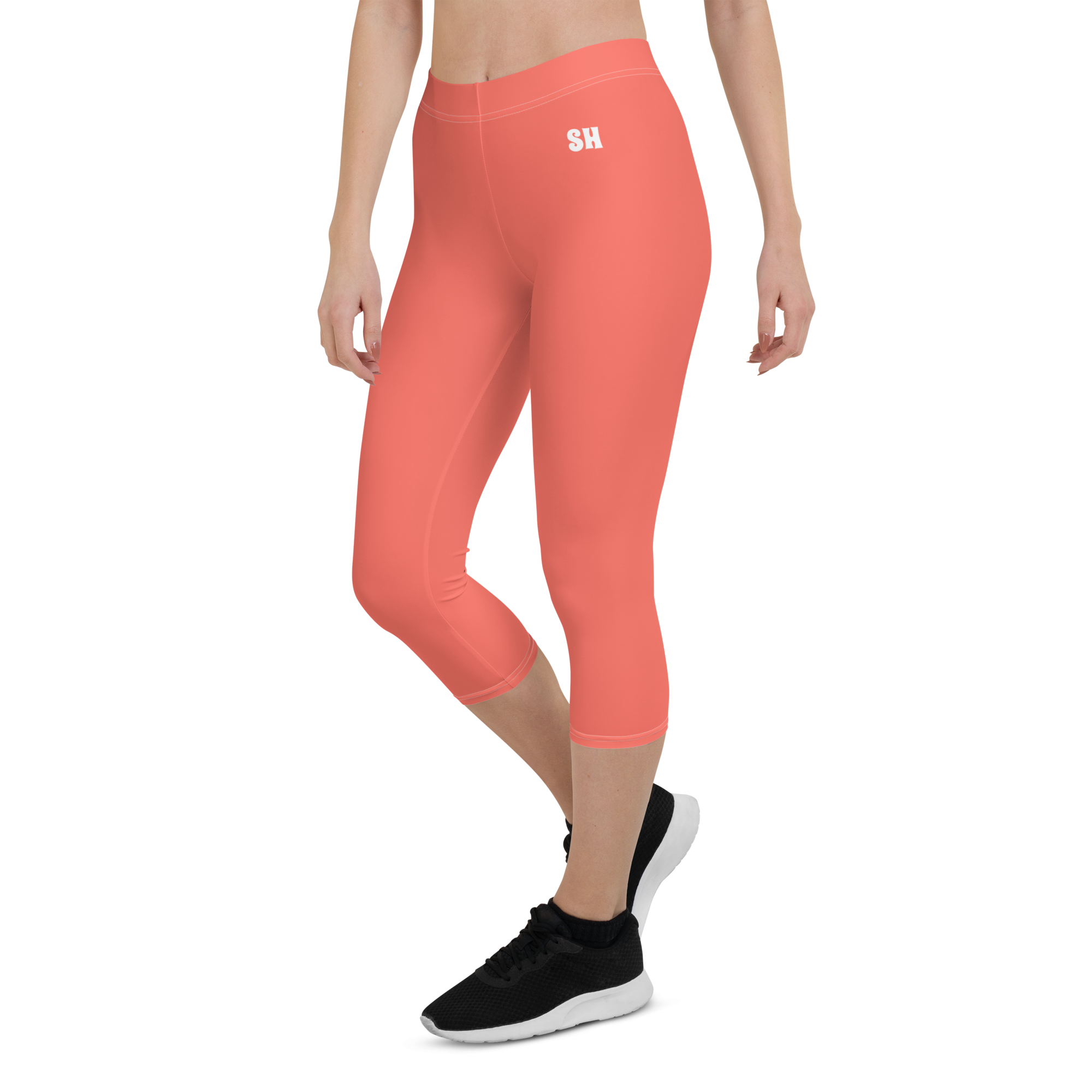 Capri Leggings - Coral Red