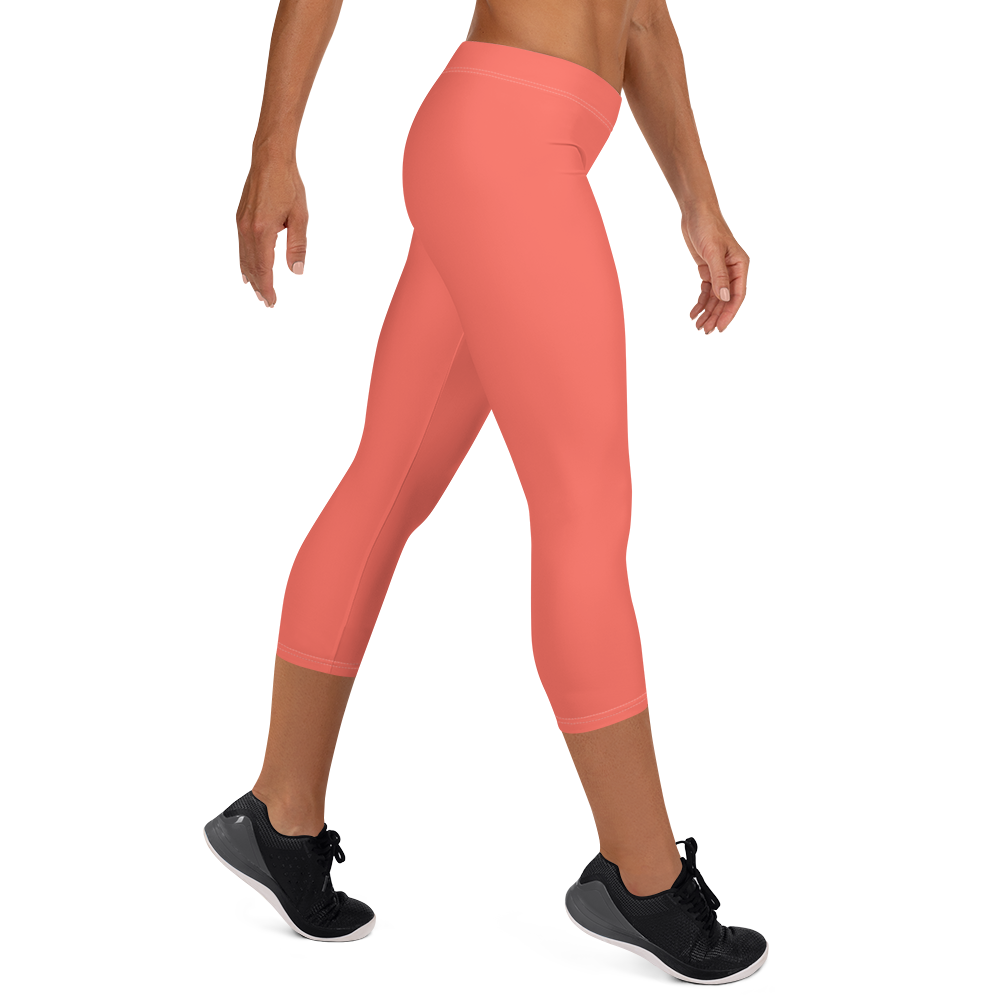 Capri Leggings - Coral Red