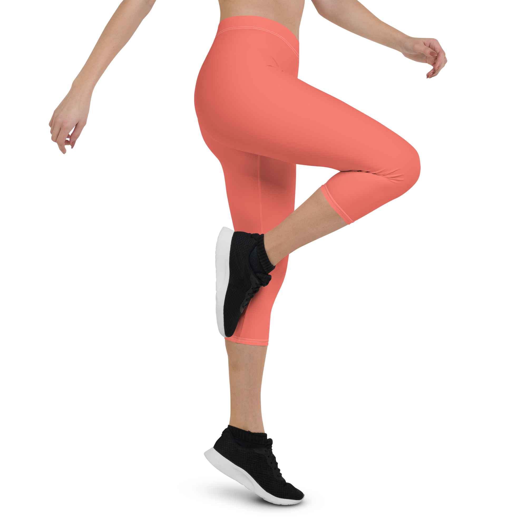 Capri Leggings - Coral Red