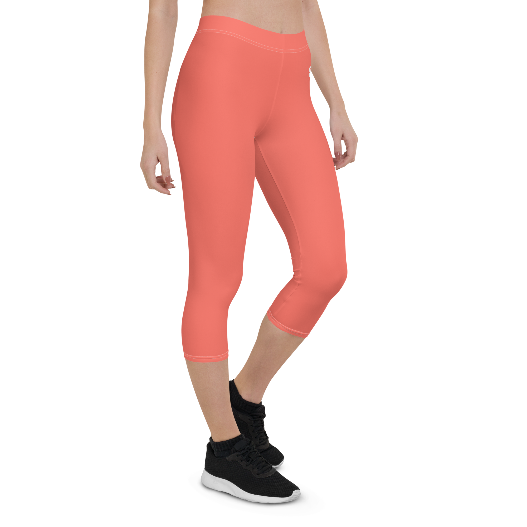 Capri Leggings - Coral Red