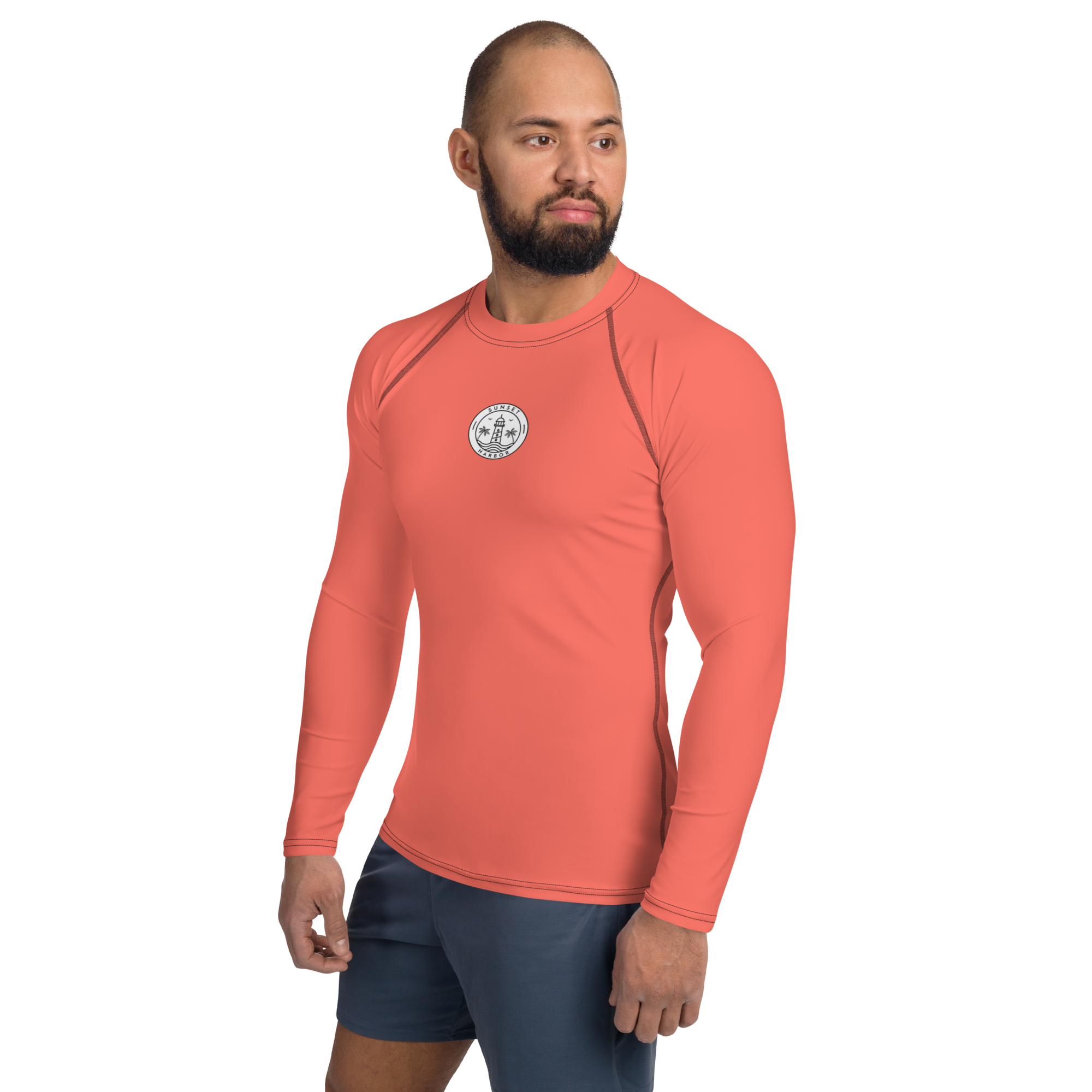 Men's Rash Guard - Coral Red