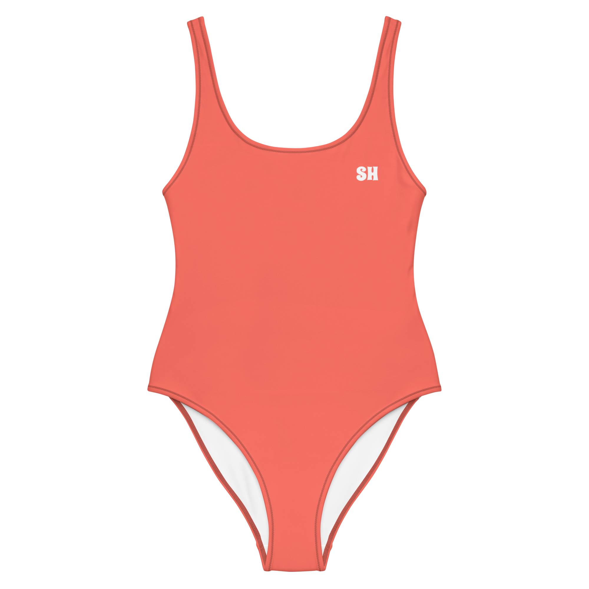 One-Piece Swimsuit - Coral Red