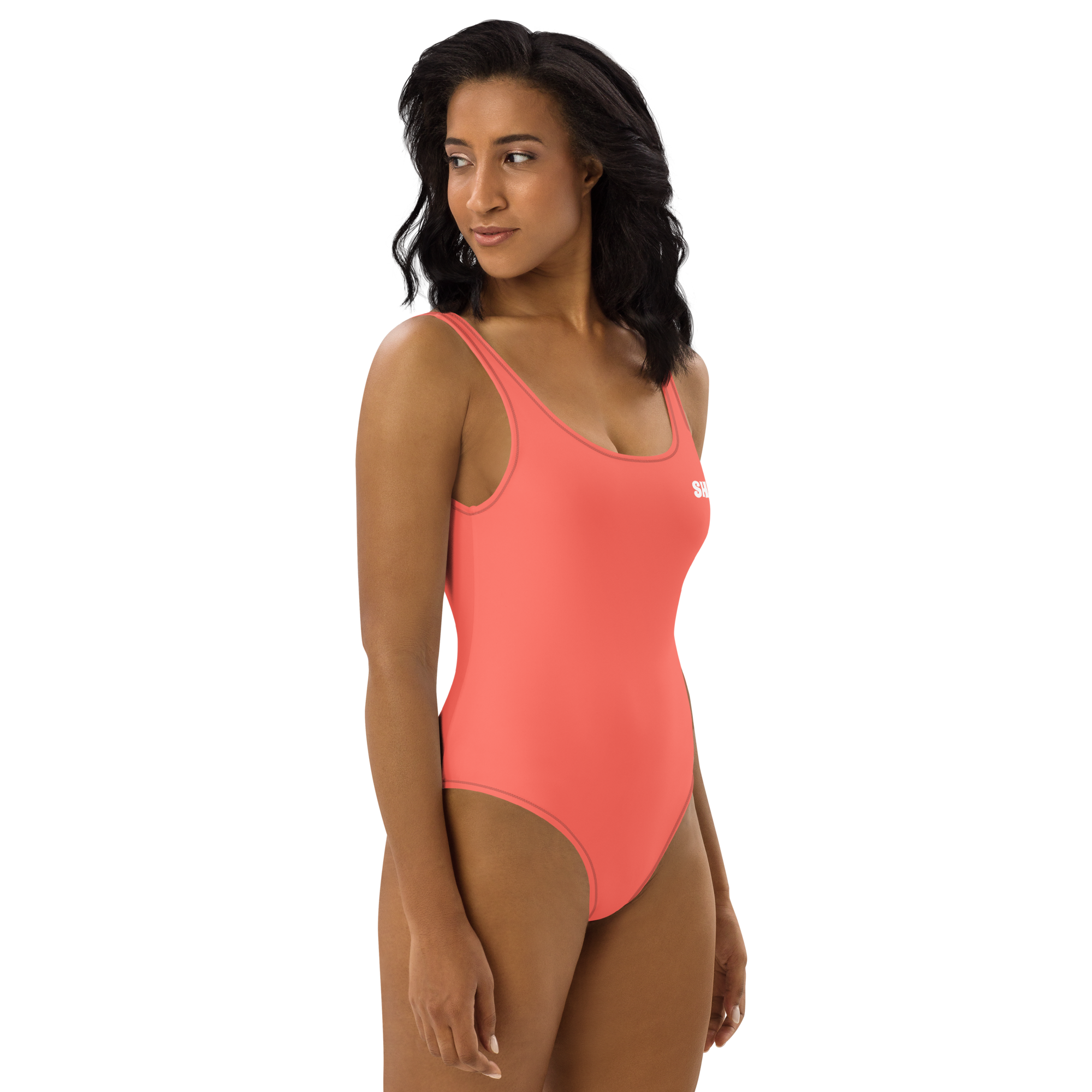 One-Piece Swimsuit - Coral Red