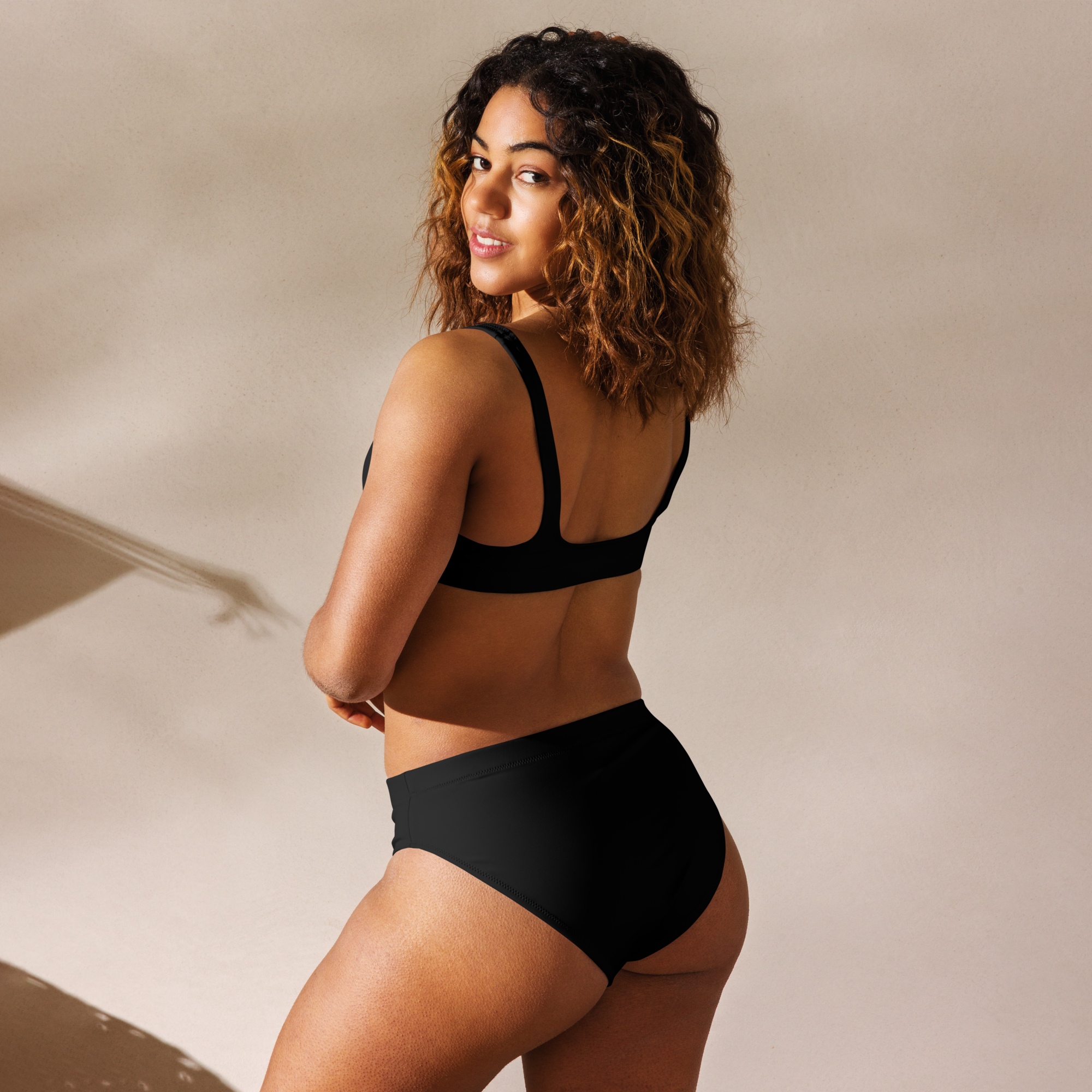 Recycled high-waisted bikini - Harbor Black