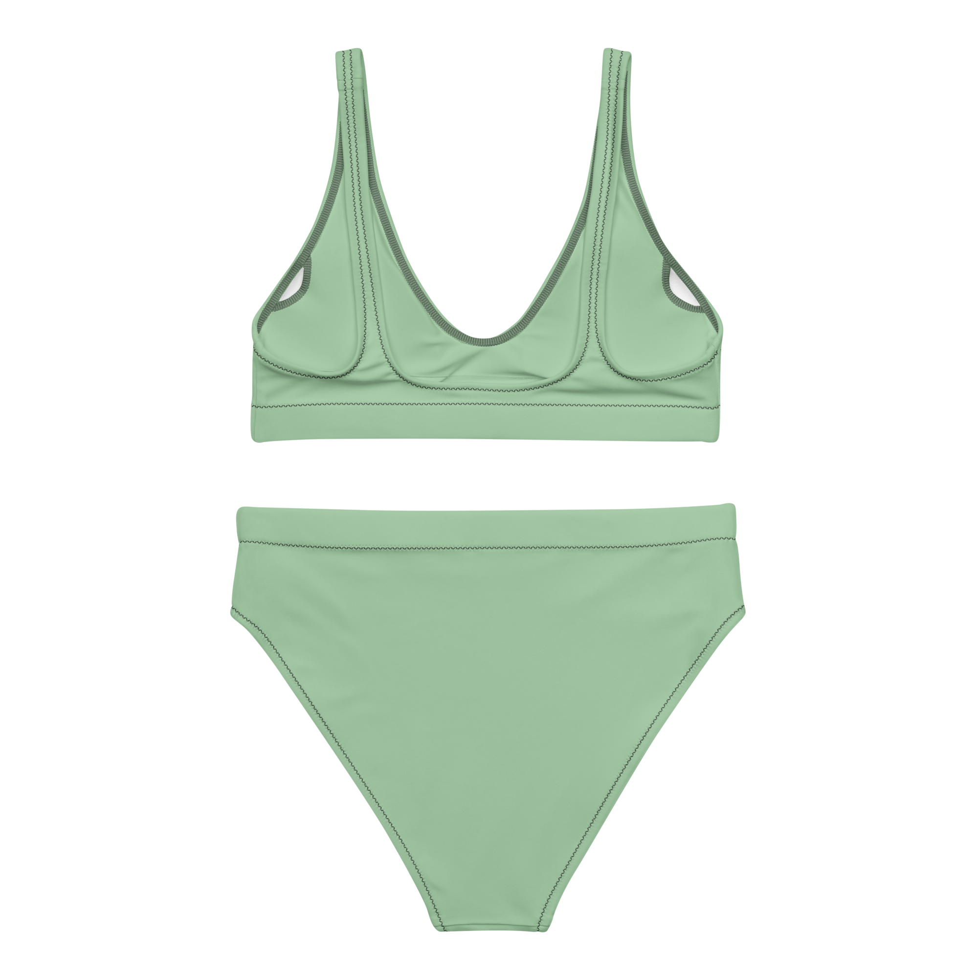 Recycled high-waisted bikini - Palm Green