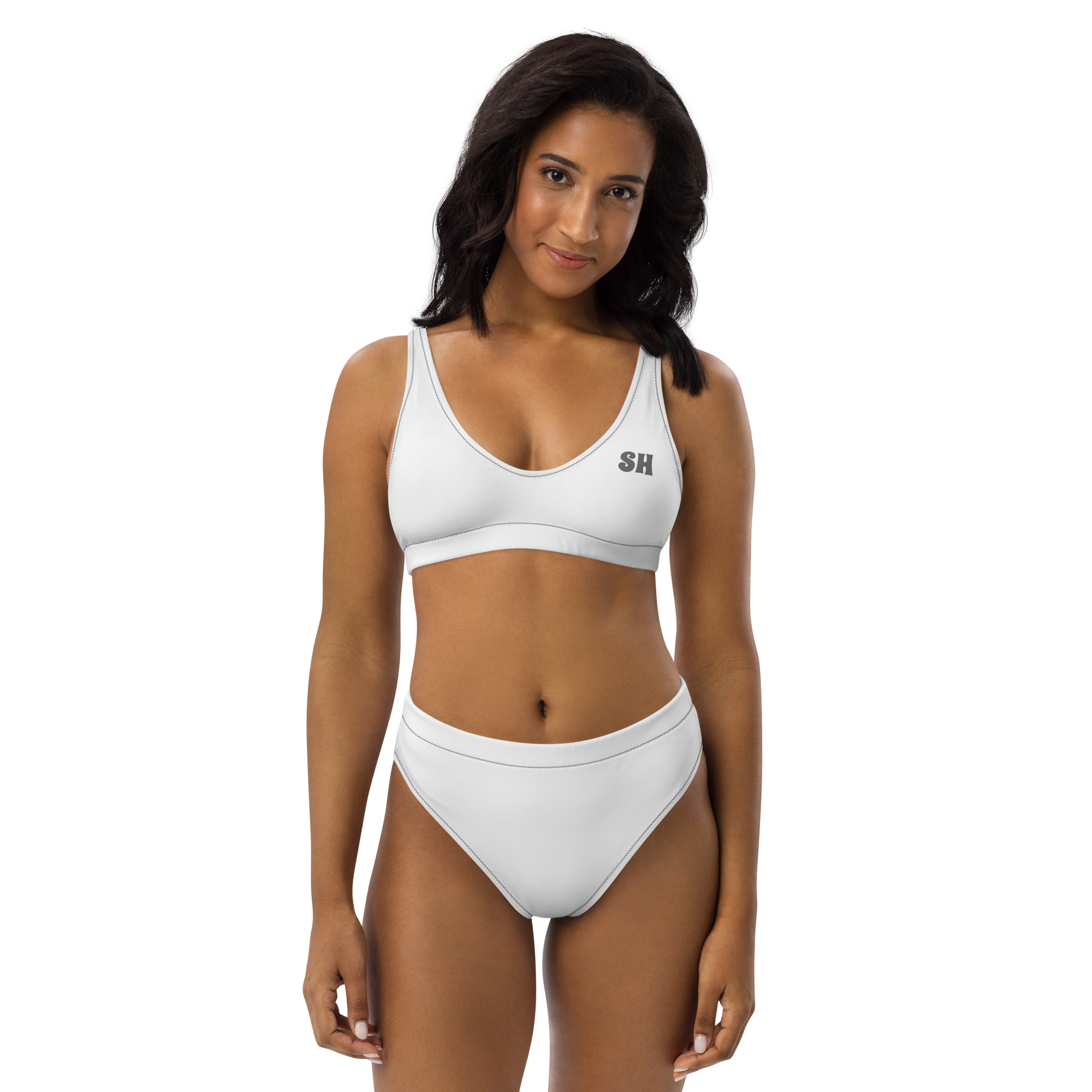 Recycled high-waisted bikini - Seashell White