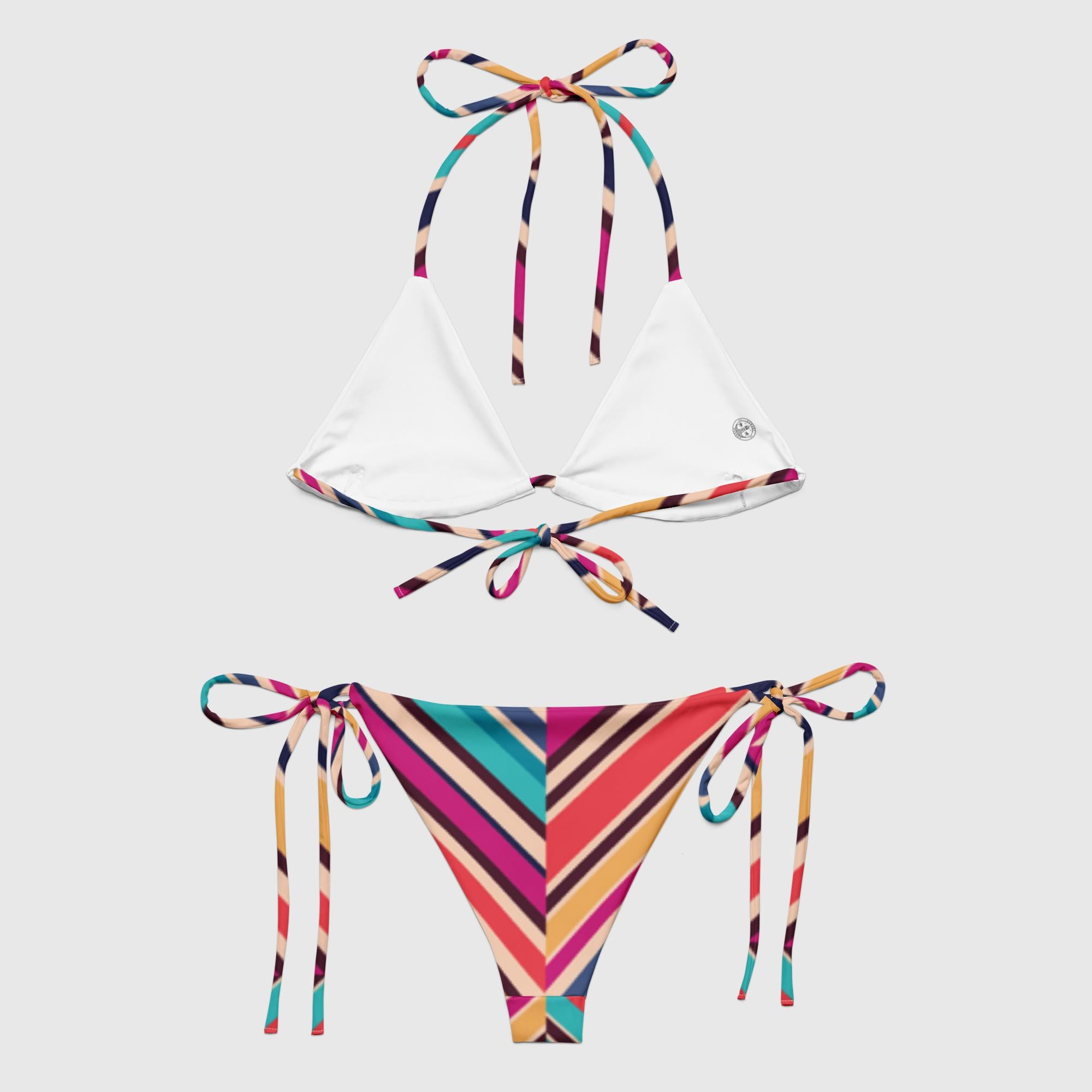 All-over print recycled string bikini - Pattern