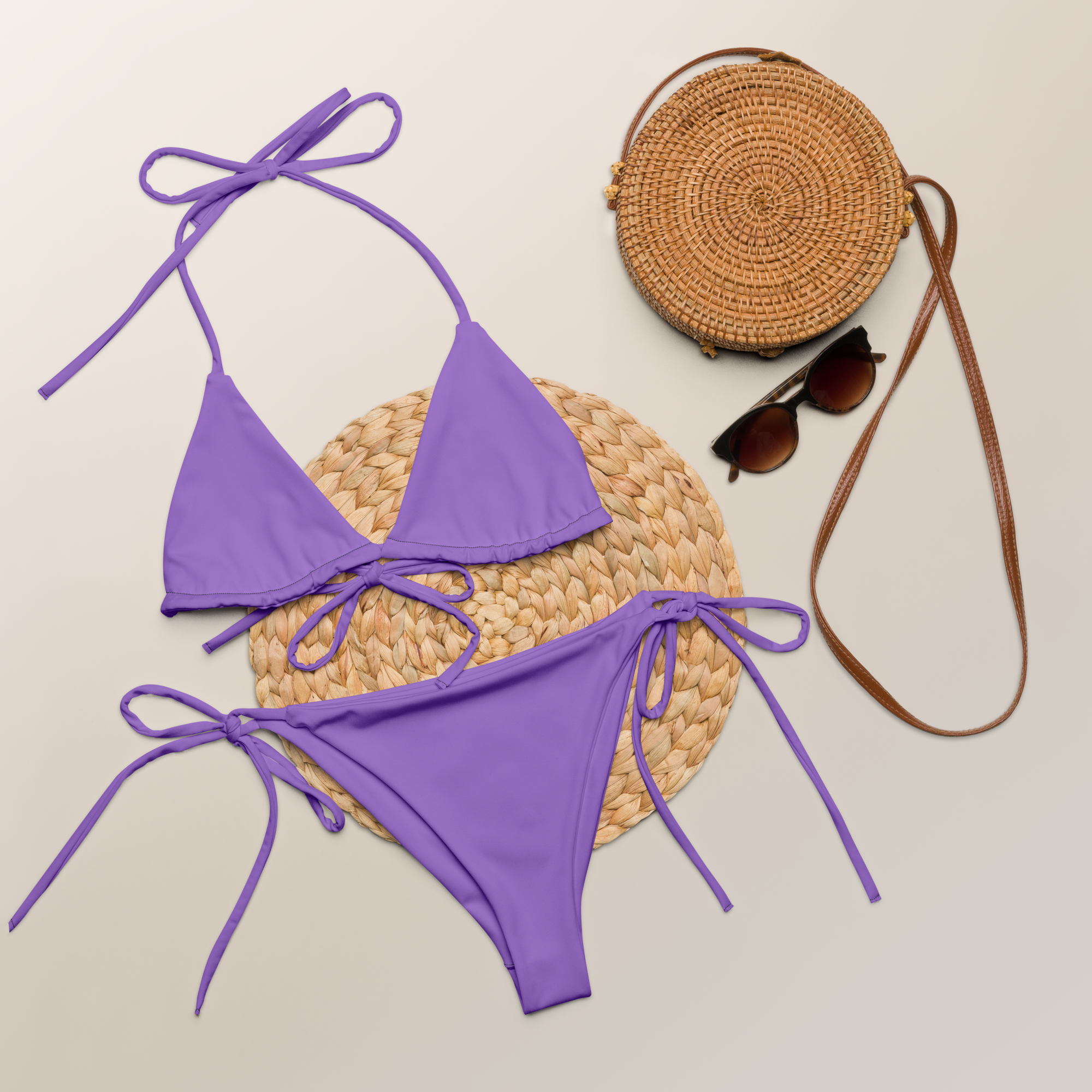 Recycled string bikini - Coastal Purple