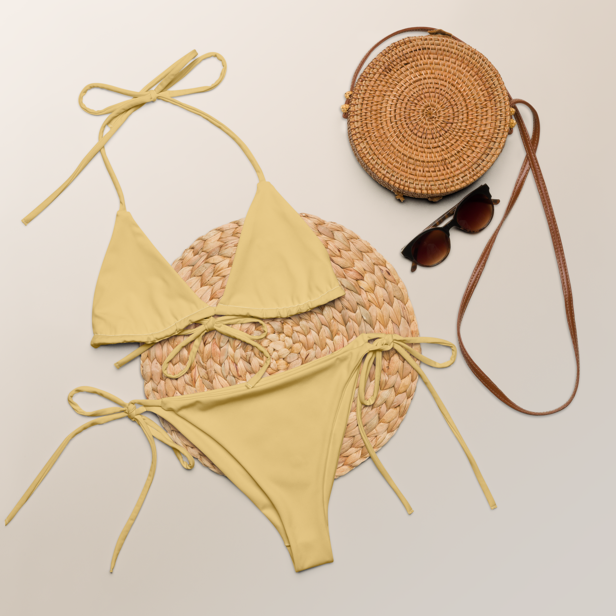 Recycled string bikini - Sand Yellow