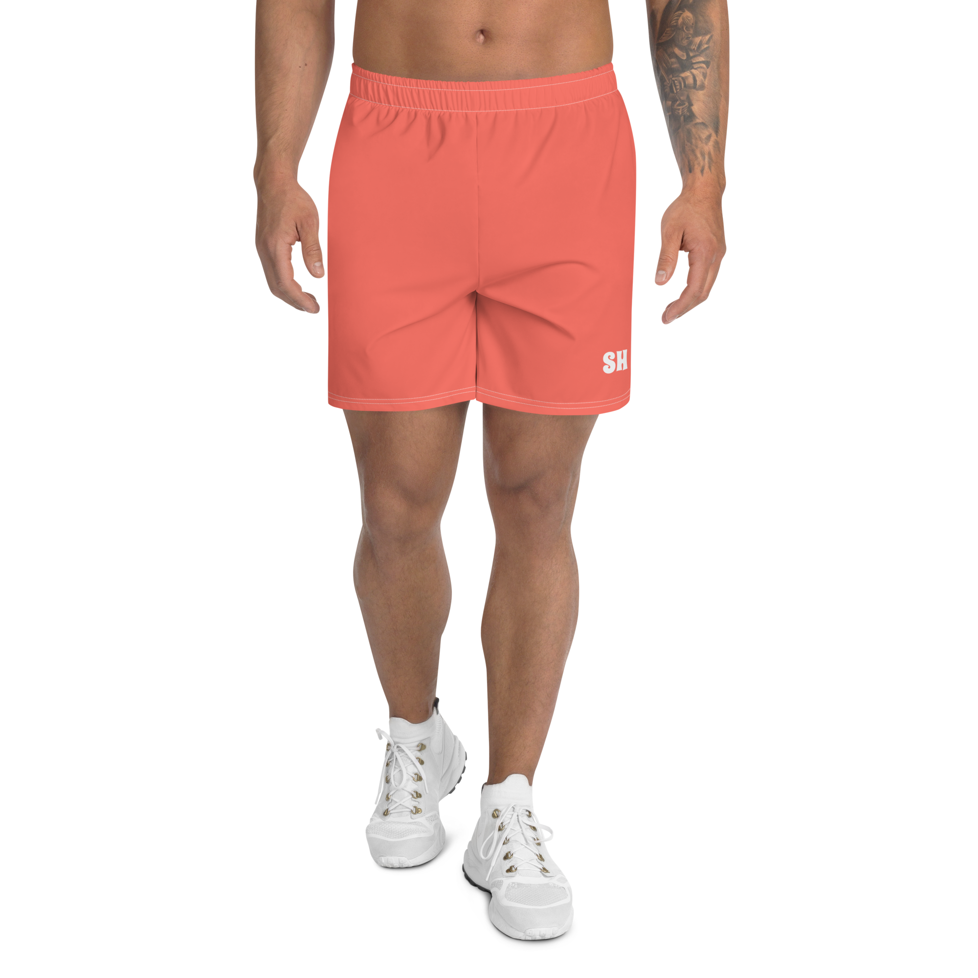 Men's Recycled Athletic Shorts - Coral Red