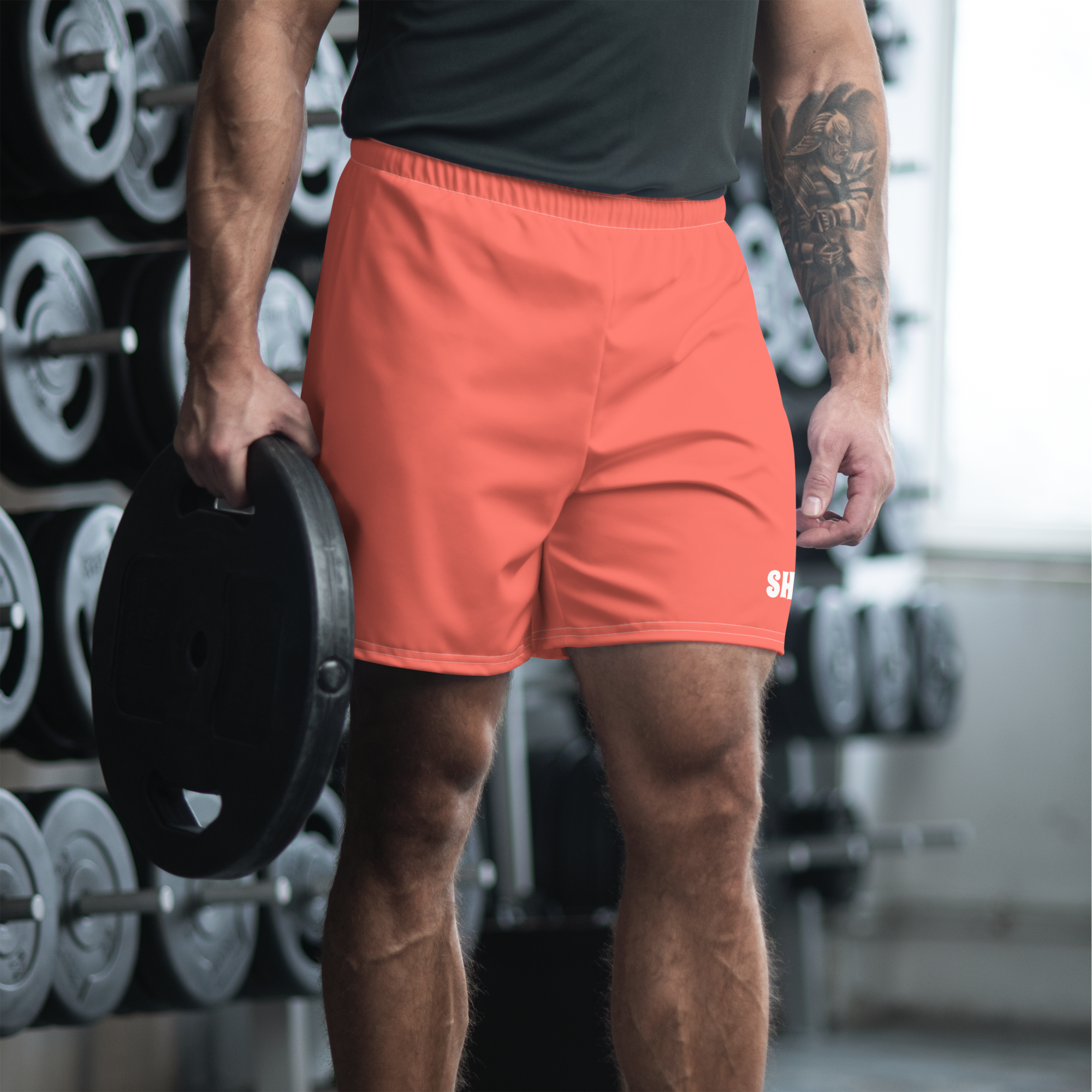 Men's Recycled Athletic Shorts - Coral Red