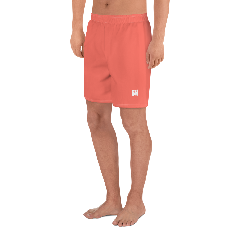 Men's Recycled Athletic Shorts - Coral Red