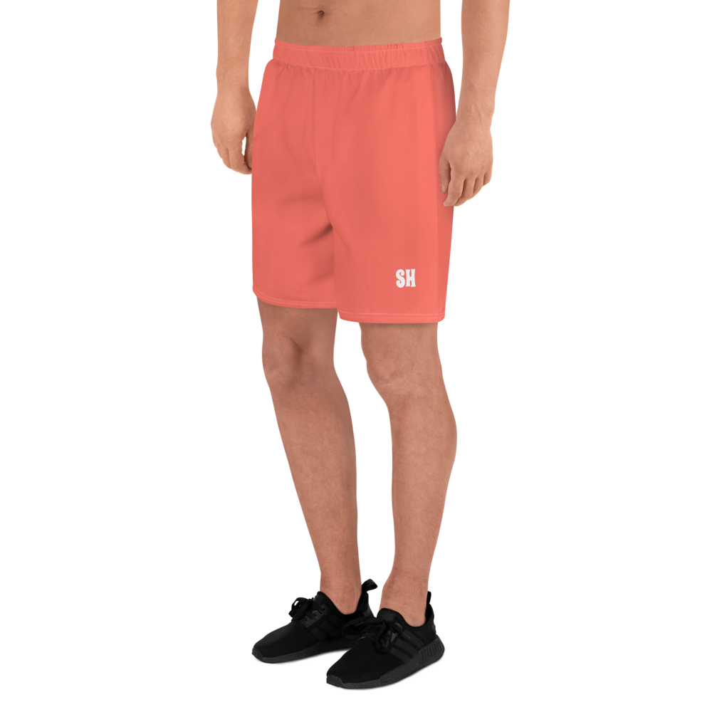 Men's Recycled Athletic Shorts - Coral Red