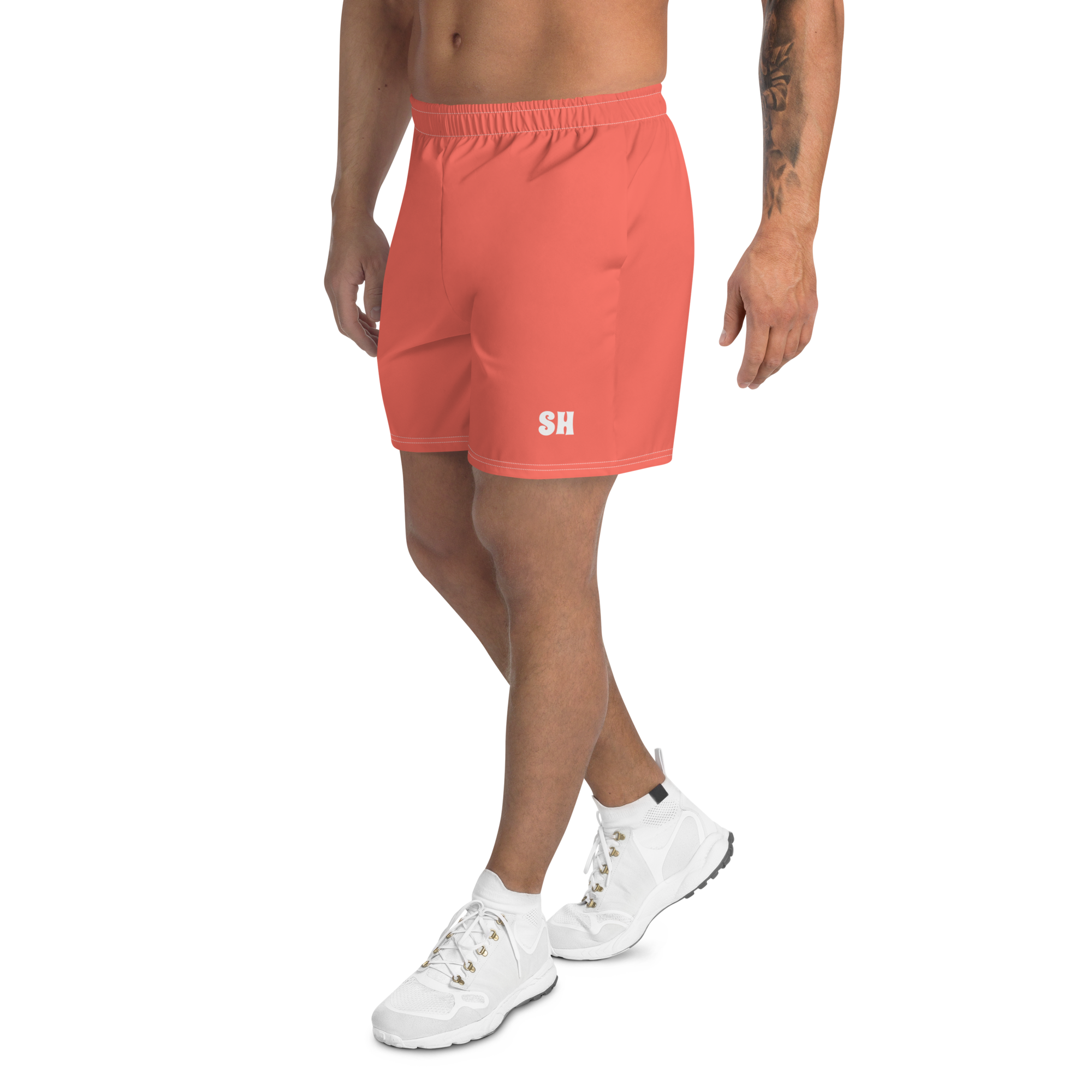 Men's Recycled Athletic Shorts - Coral Red