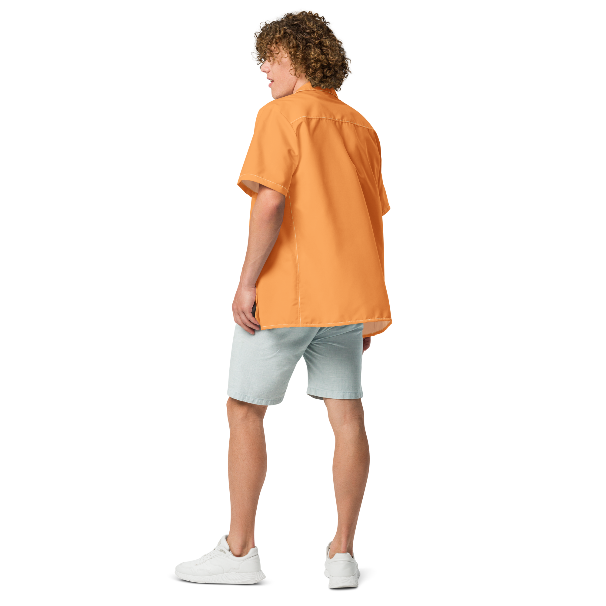 Mens button shirt - Sunshine Orange