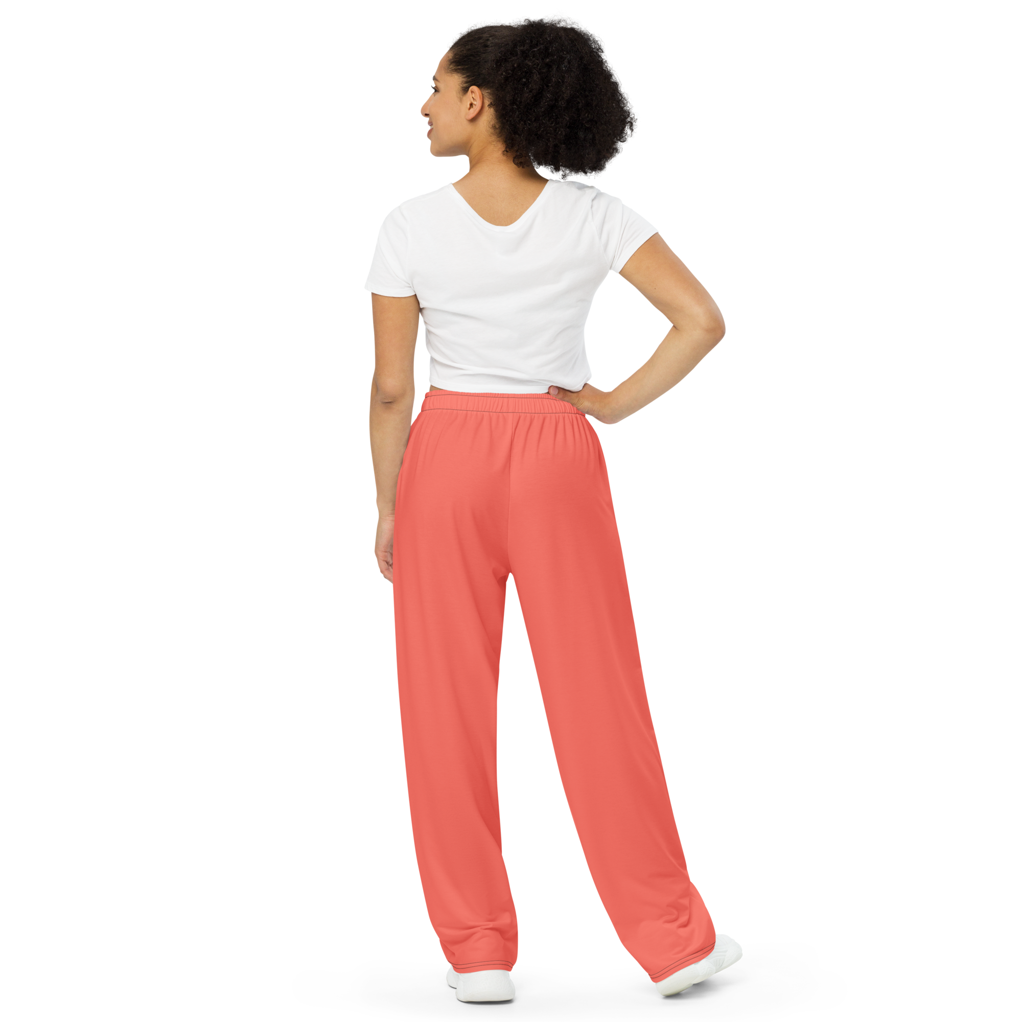 Womens wide-leg pants - Coral Red