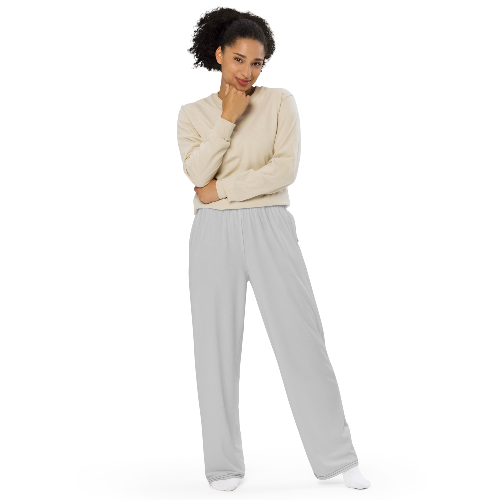 Womens wide-leg pants - Cloud Grey