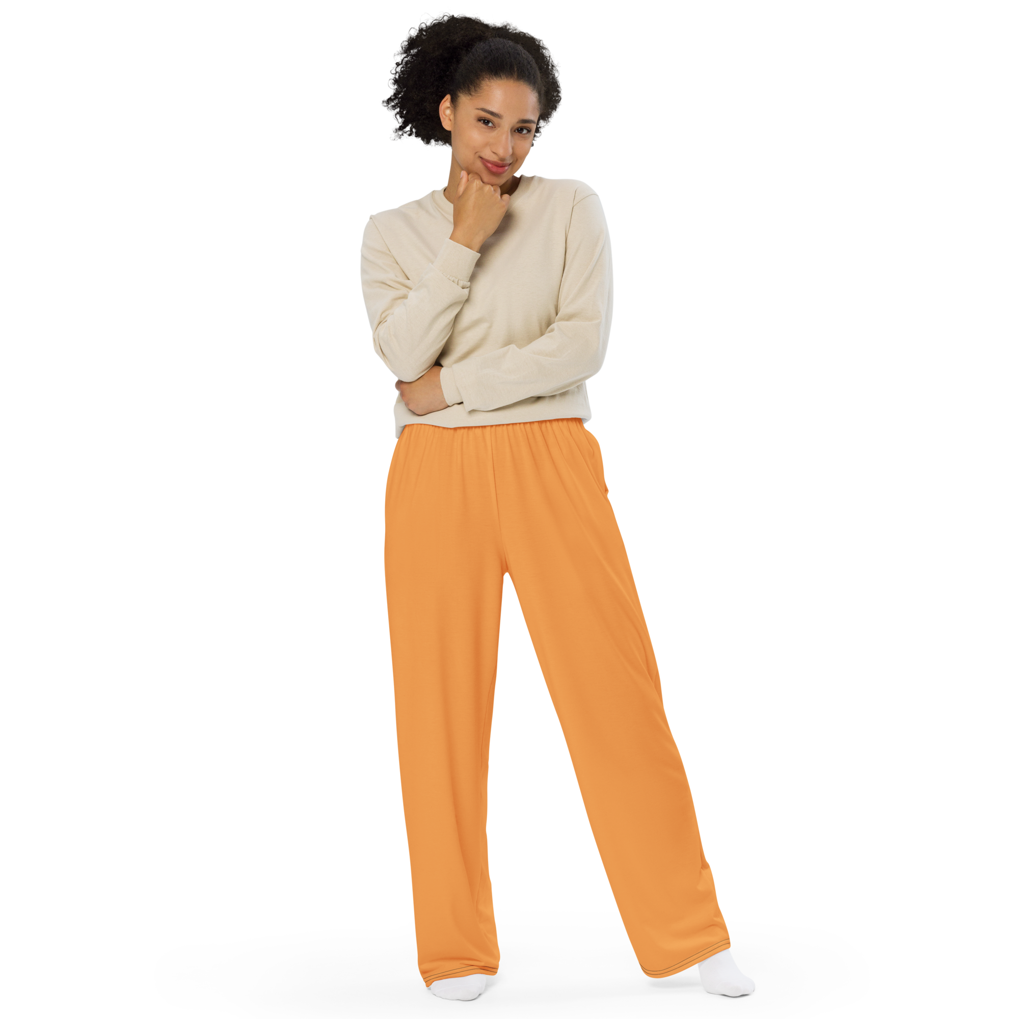 Womens wide-leg pants - Sunshine Orange