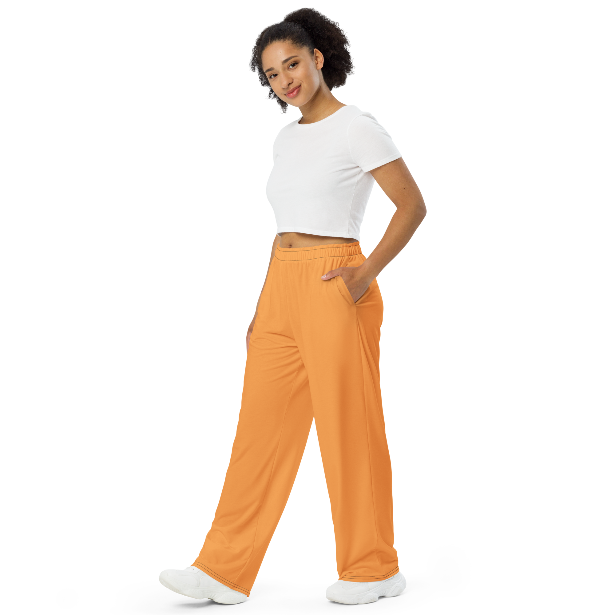 Womens wide-leg pants - Sunshine Orange