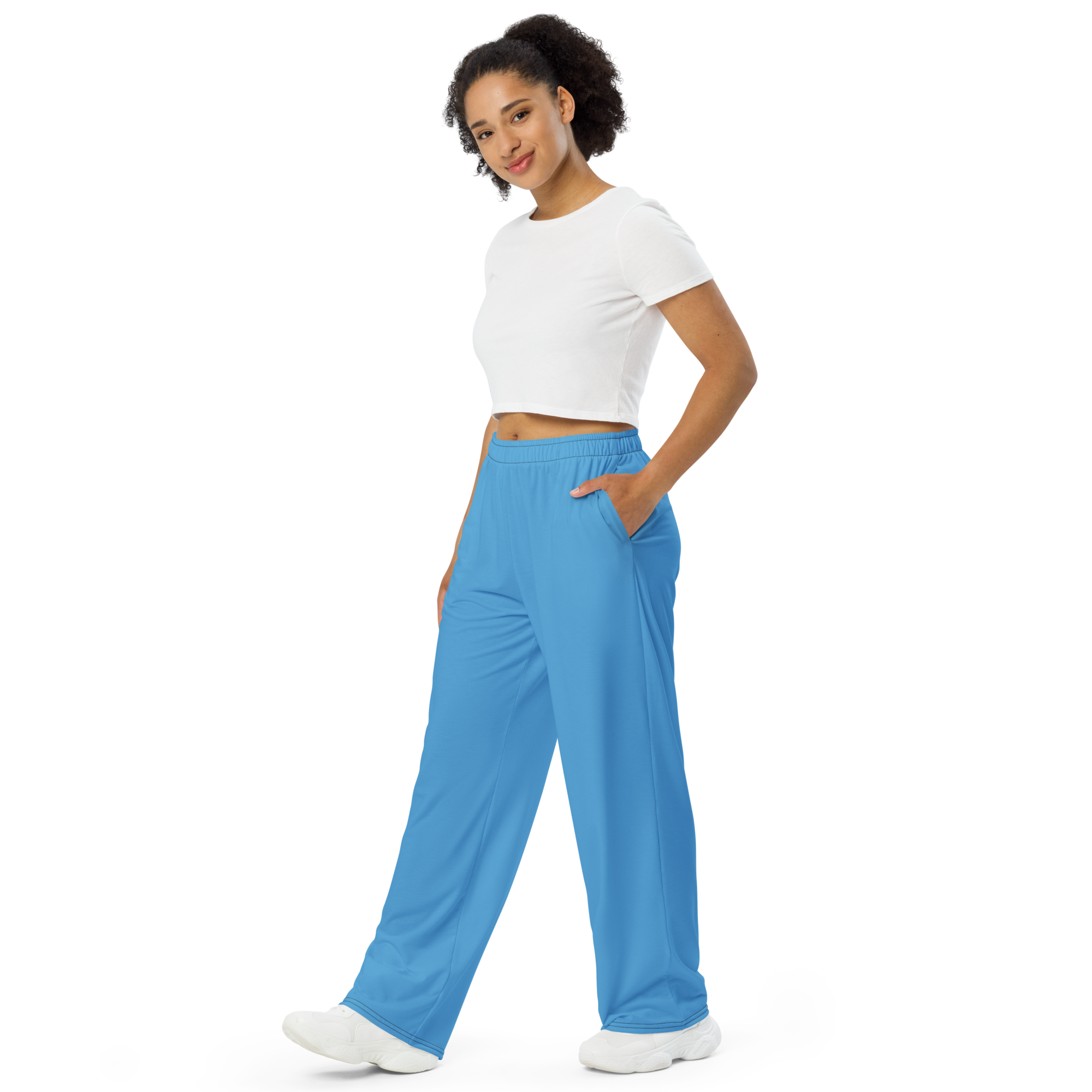 Womens wide-leg pants - Ocean Blue