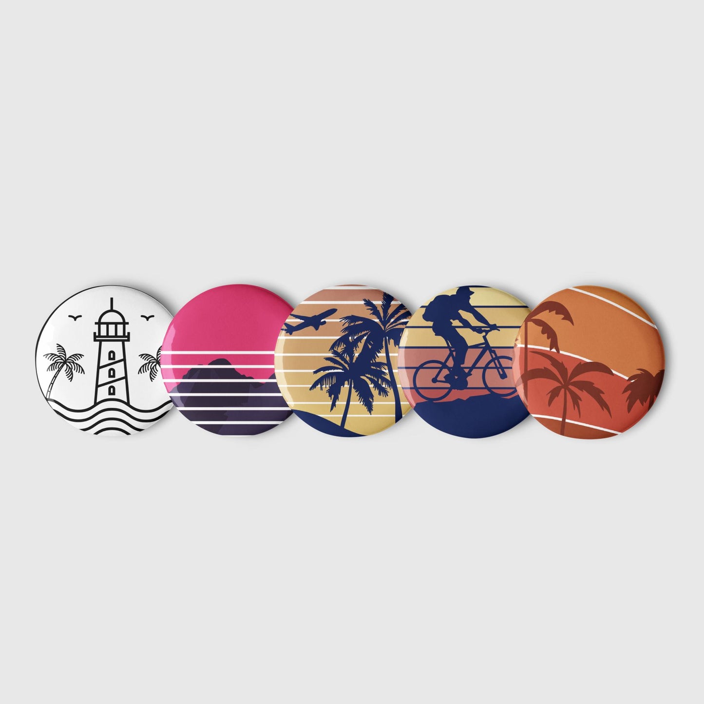Set of pin buttons