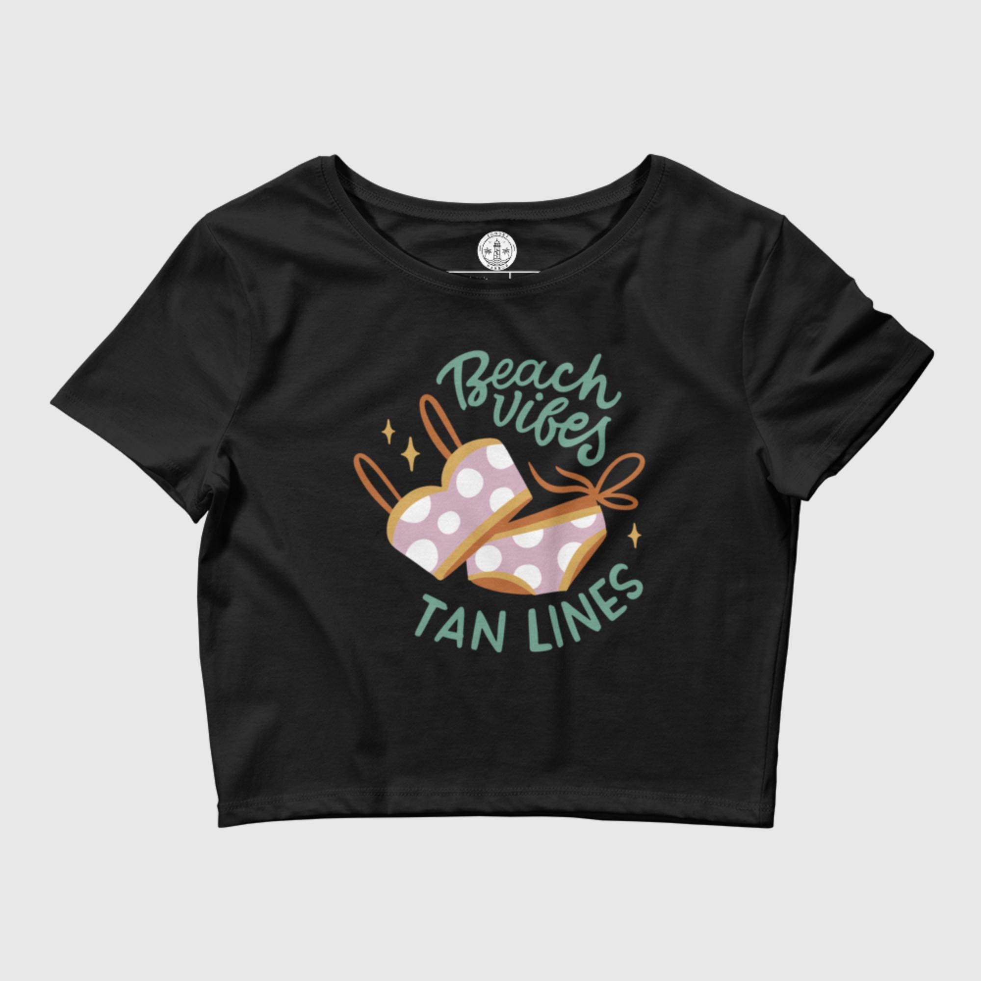 Women’s Crop Tee - Beach Vibes, Tan Lines