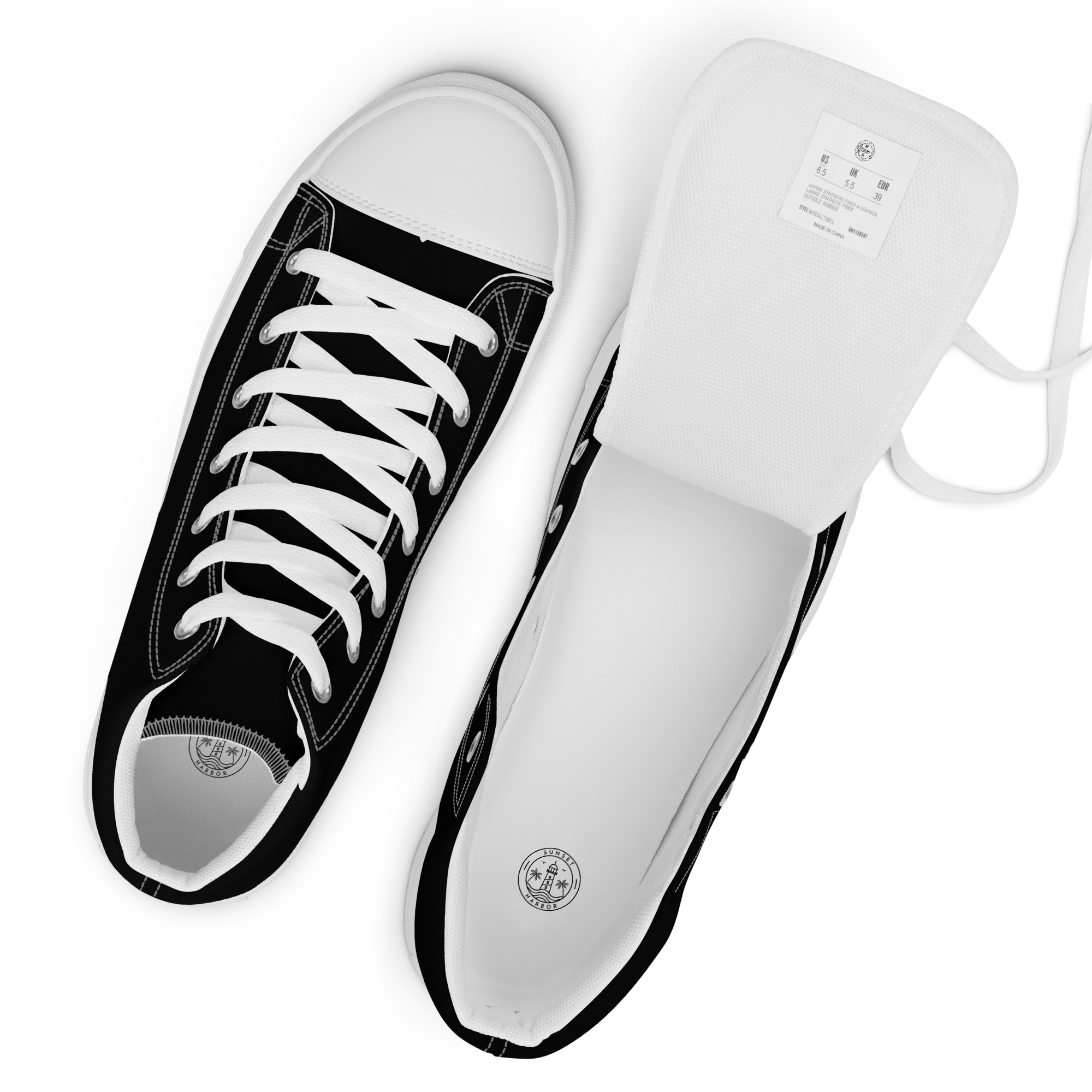 Women’s high top canvas shoes - Harbor Black