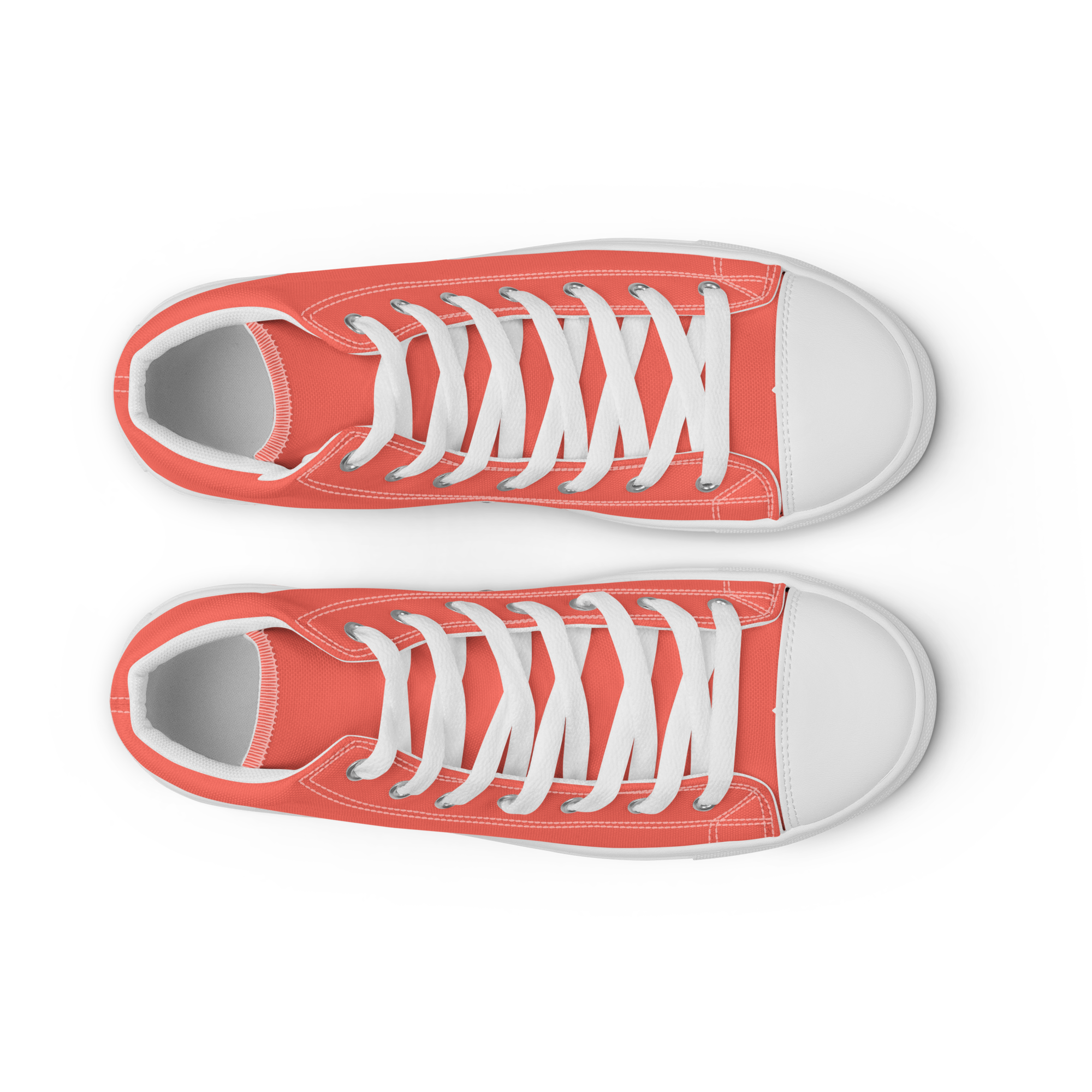 Women’s high top canvas shoes - Coral Red