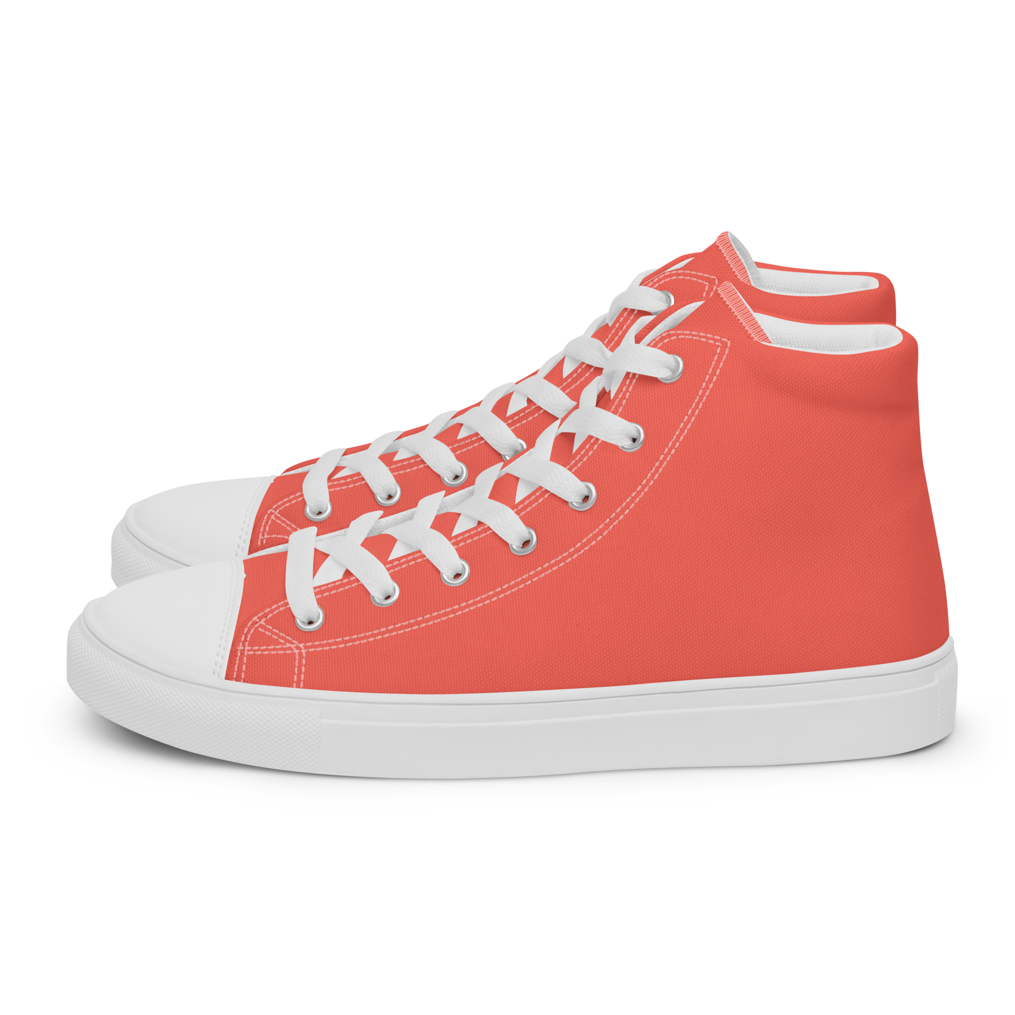 Women’s high top canvas shoes - Coral Red