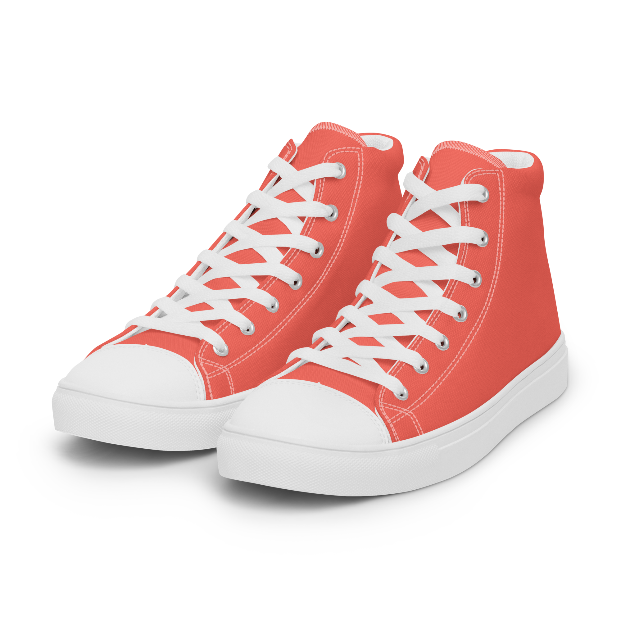 Women’s high top canvas shoes - Coral Red