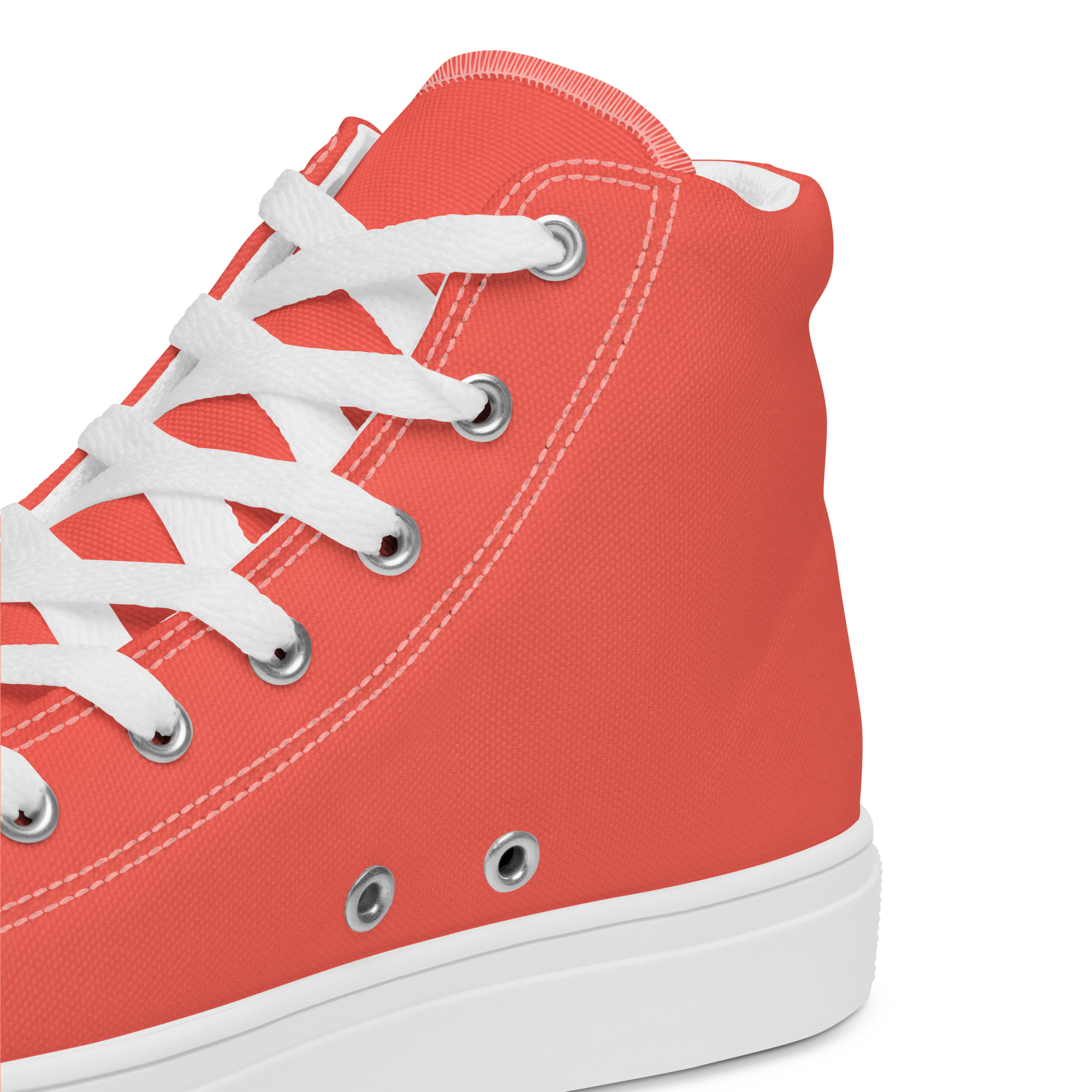 Women’s high top canvas shoes - Coral Red