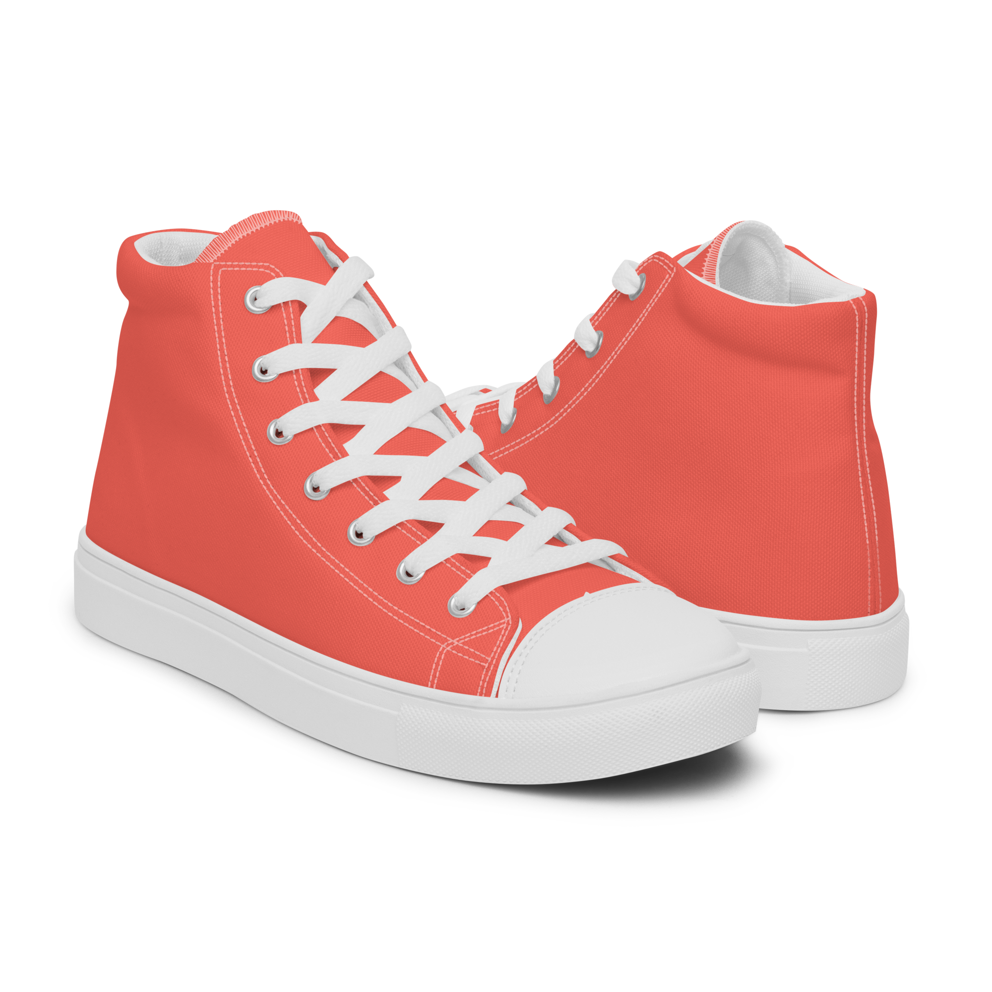 Women’s high top canvas shoes - Coral Red