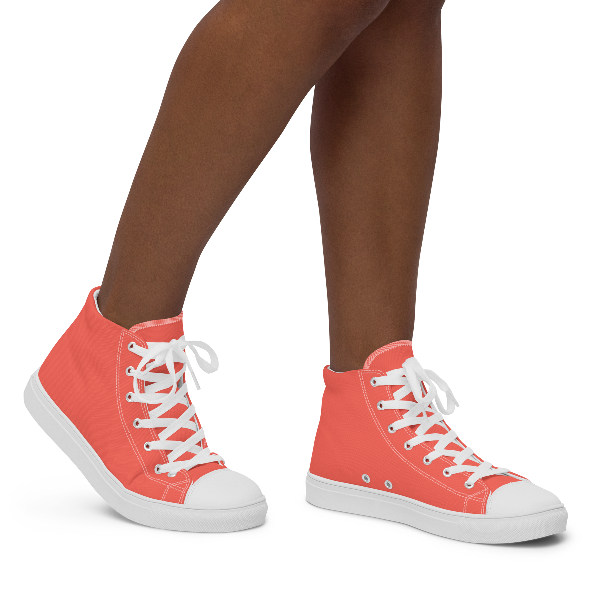 Women’s high top canvas shoes - Coral Red