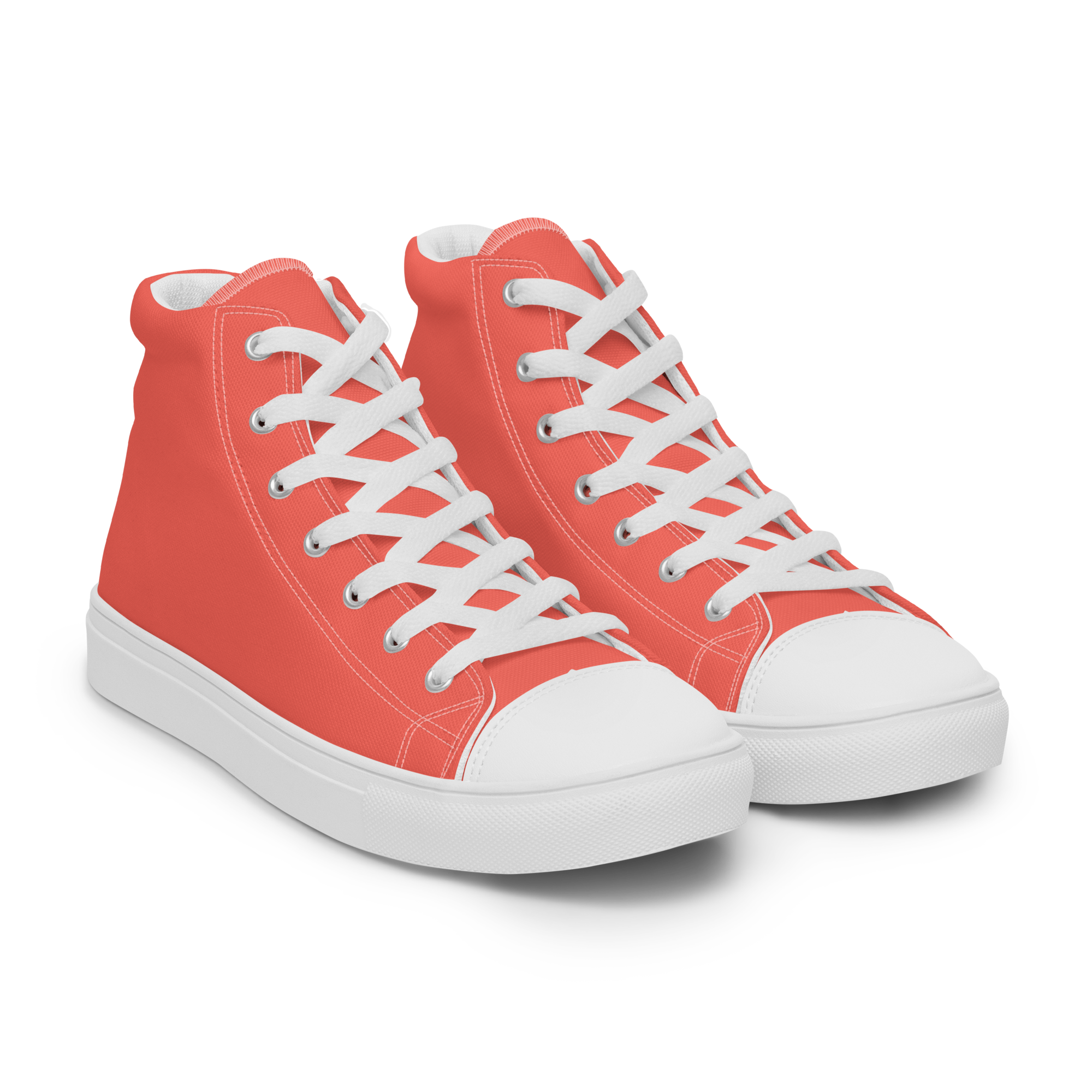Women’s high top canvas shoes - Coral Red