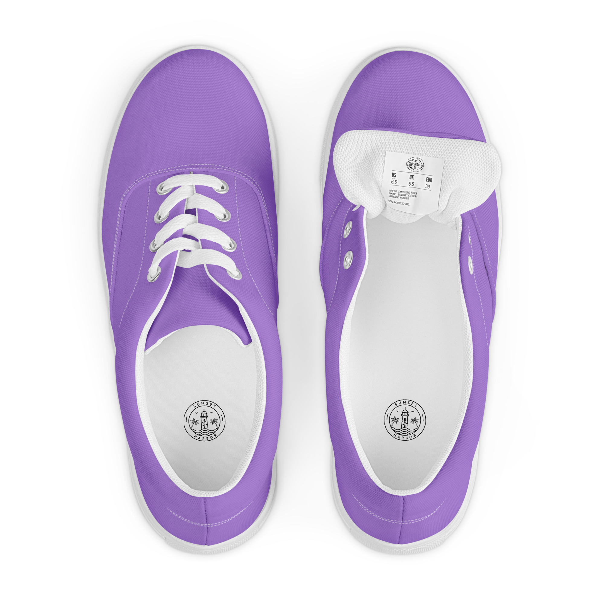 Women’s lace-up canvas shoes - Coastal Purple