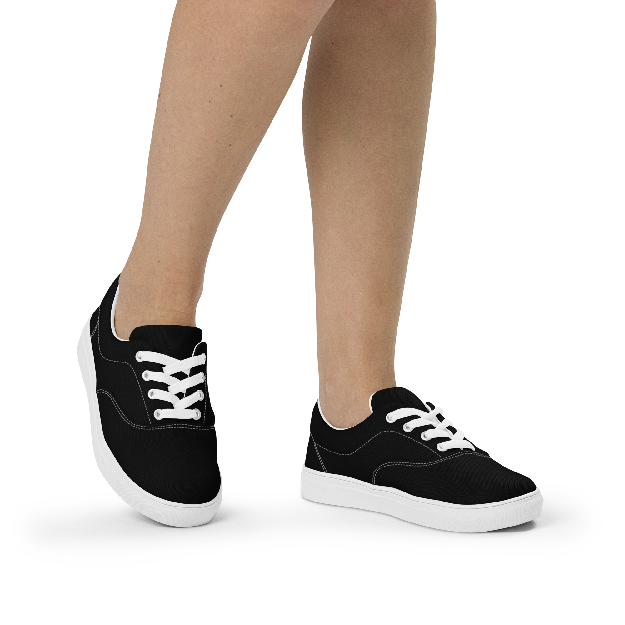 Women’s lace-up canvas shoes - Harbor Black