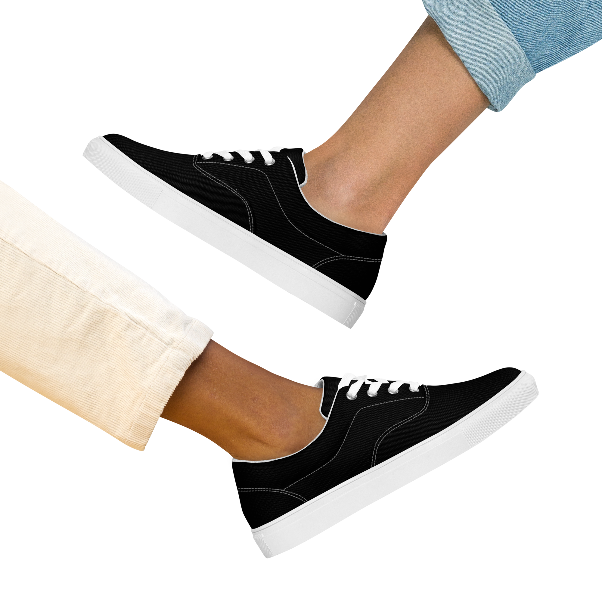 Women’s lace-up canvas shoes - Harbor Black