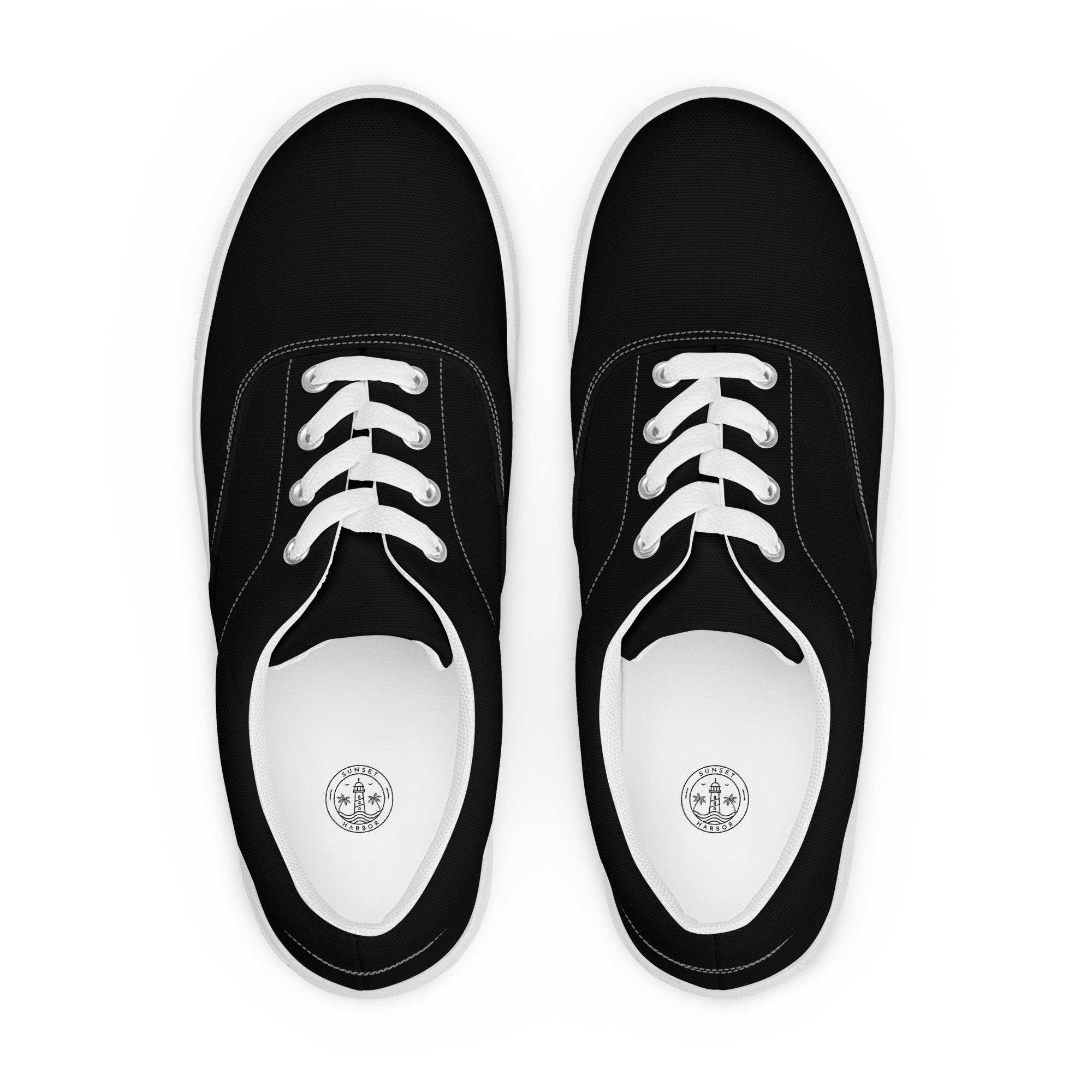 Women’s lace-up canvas shoes - Harbor Black