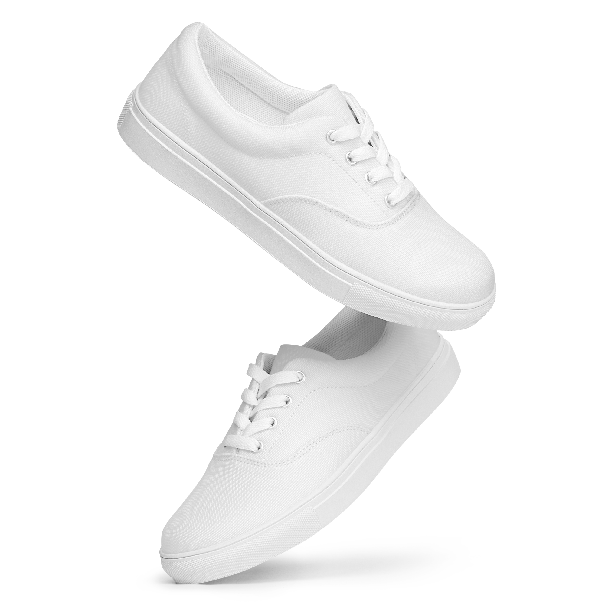 Women’s lace-up canvas shoes - Seashell White