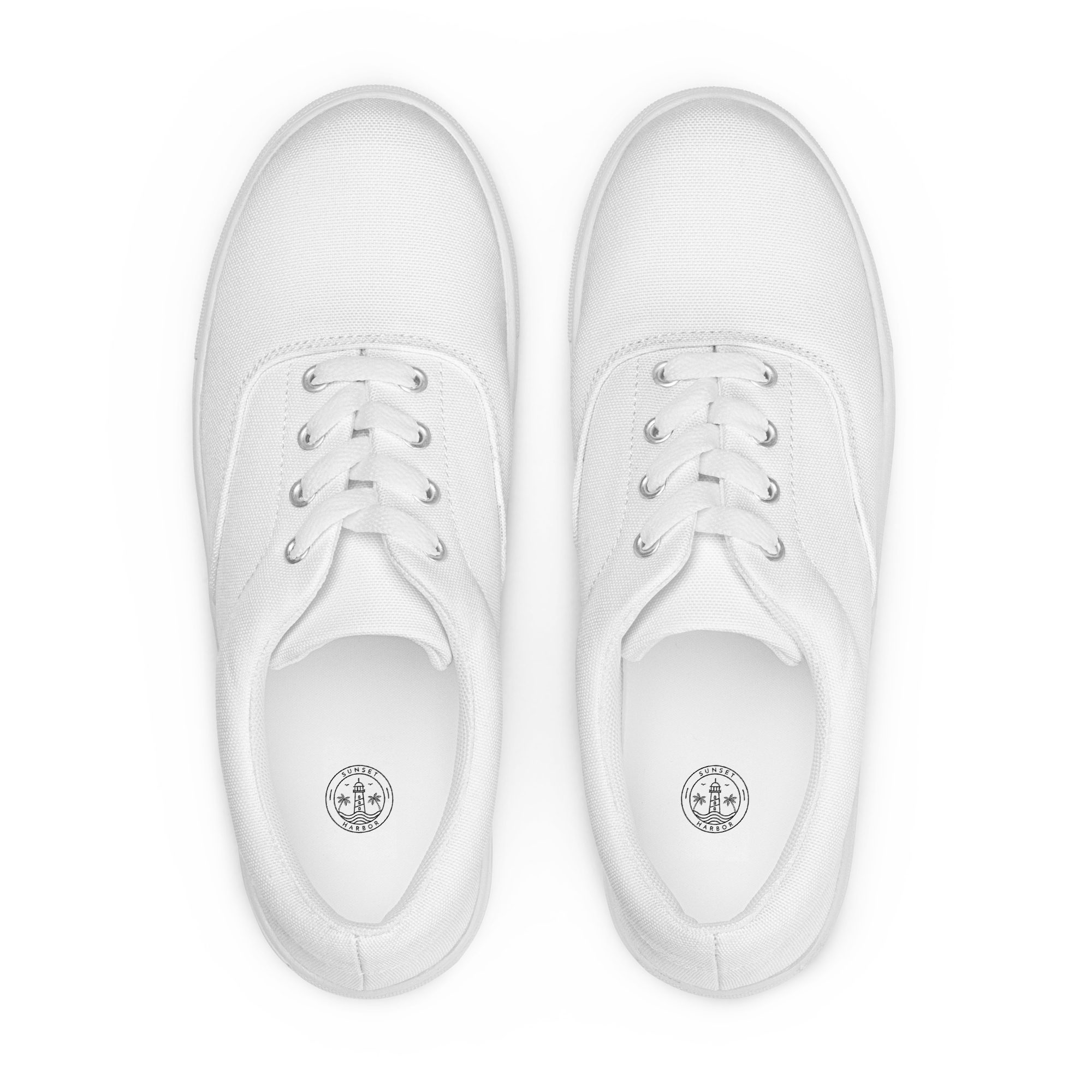 Women’s lace-up canvas shoes - Seashell White