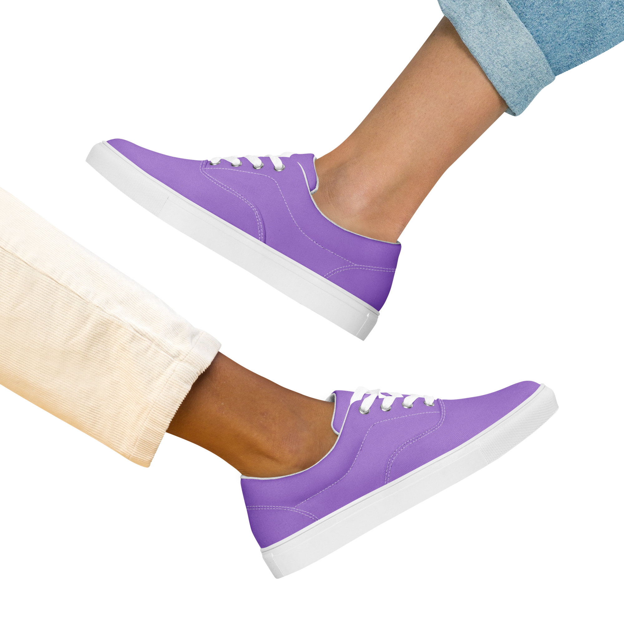 Women’s lace-up canvas shoes - Coastal Purple