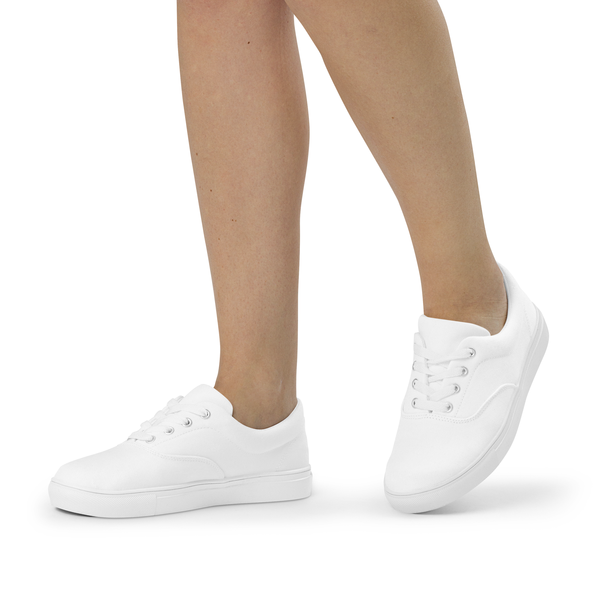 Women’s lace-up canvas shoes - Seashell White