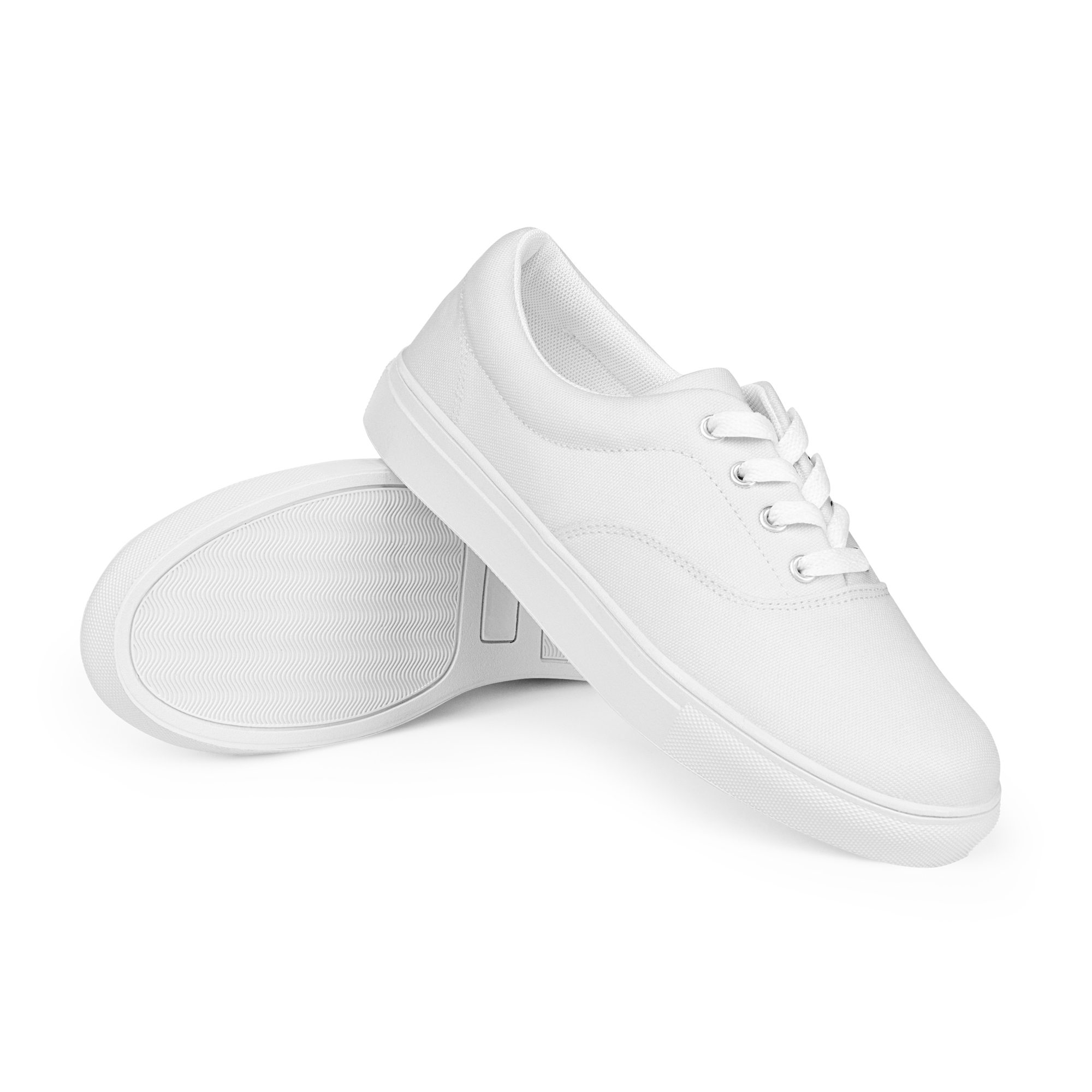 Women’s lace-up canvas shoes - Seashell White