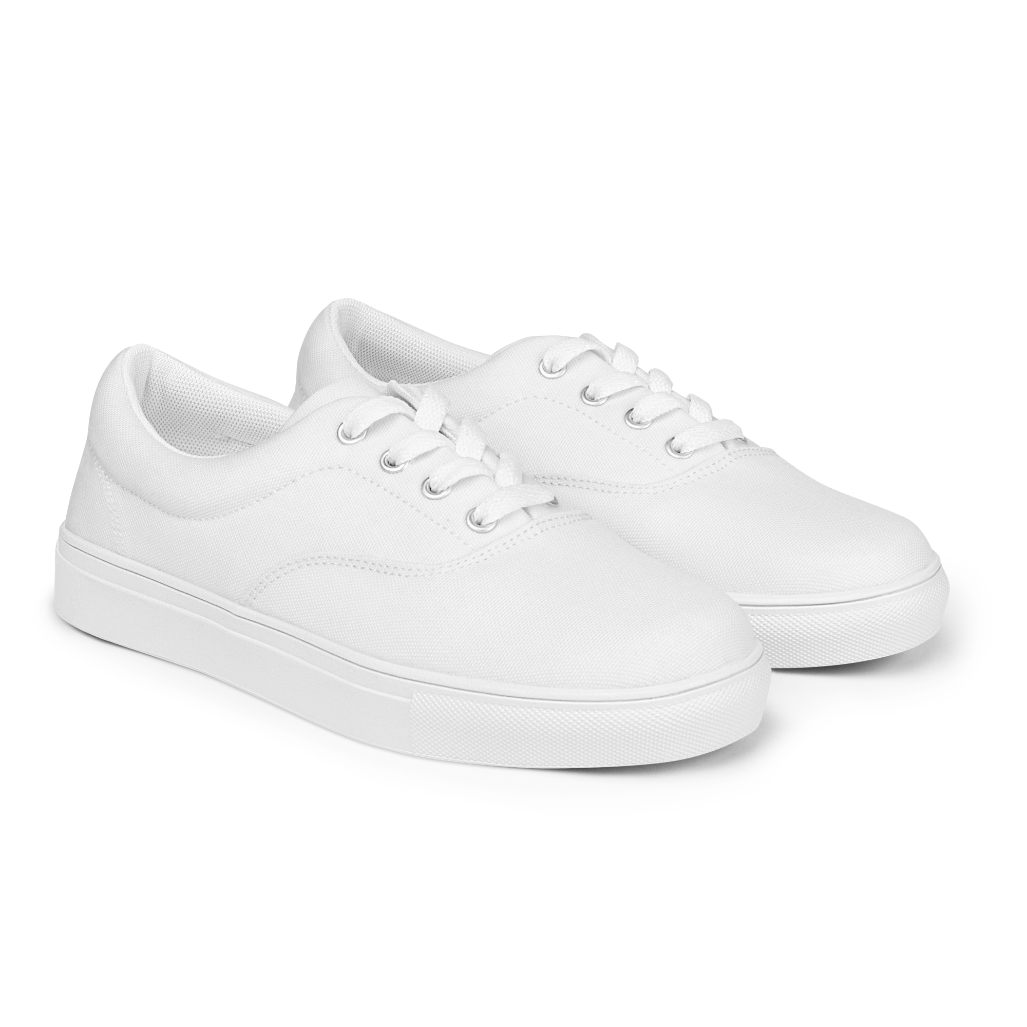 Women’s lace-up canvas shoes - Seashell White