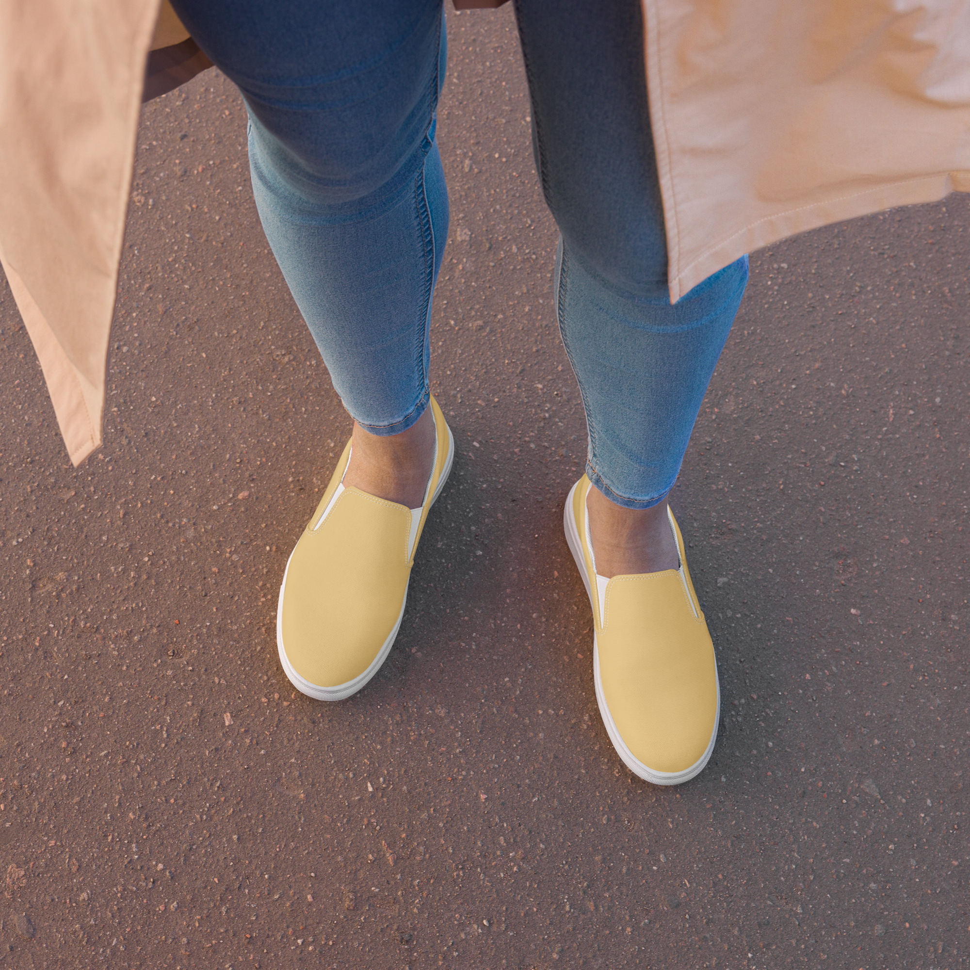 Women’s slip-on canvas shoes - Sand Yellow